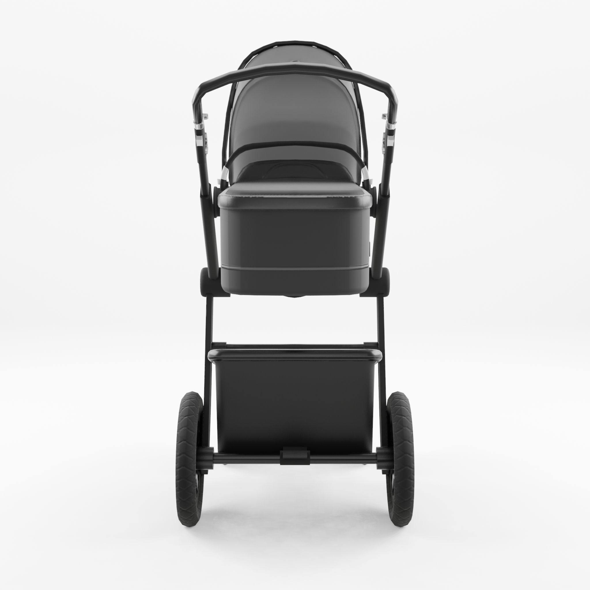 3D Model of Prams and Strollers - Joolz Day3 Brilliant Black Low-poly 3D model_2