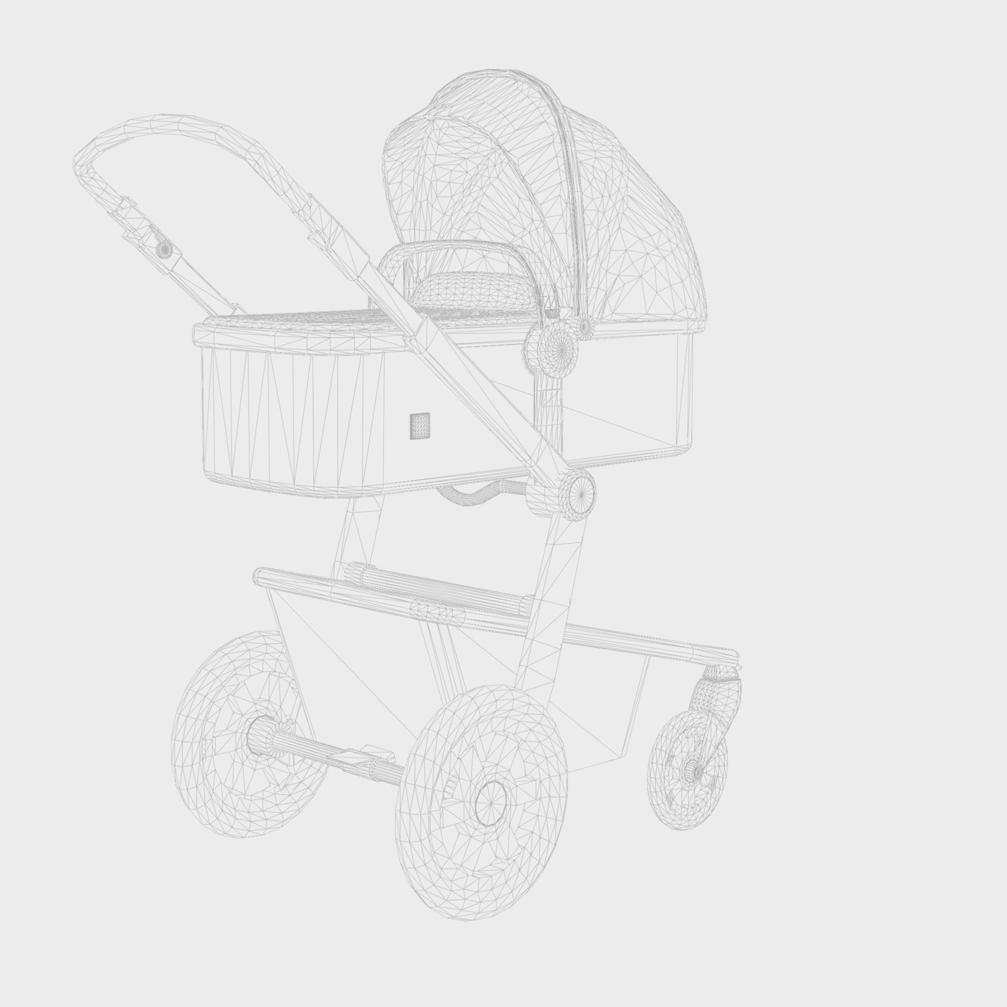 3D Model of Prams and Strollers - Joolz Day3 Brilliant Black Low-poly 3D model_5