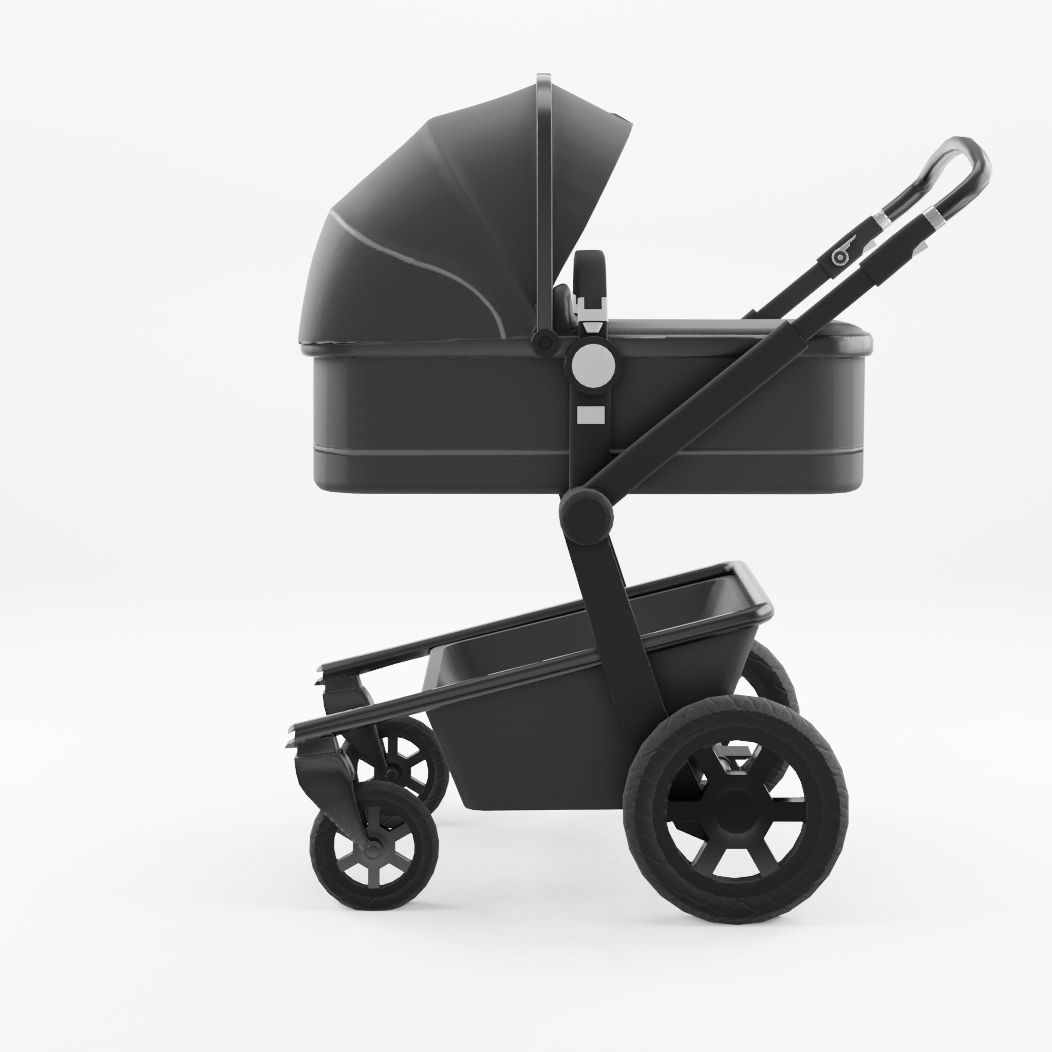 3D Model of Prams and Strollers - Joolz Day3 Brilliant Black Low-poly 3D model_3