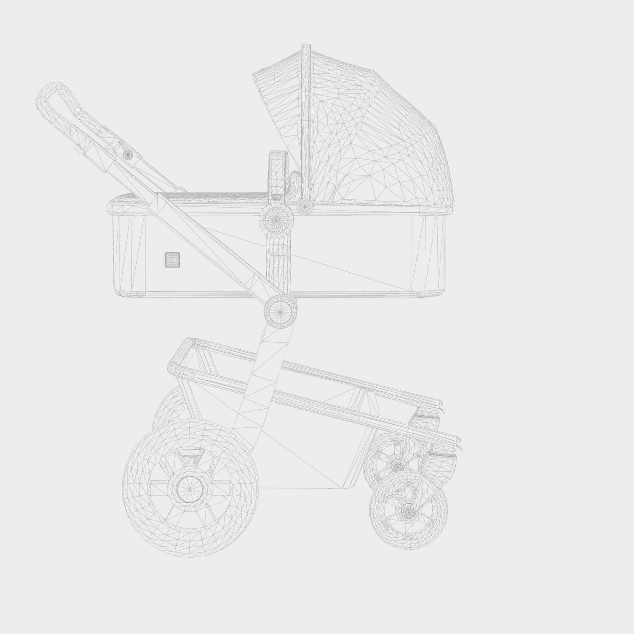 3D Model of Prams and Strollers - Joolz Day3 Brilliant Black Low-poly 3D model_4