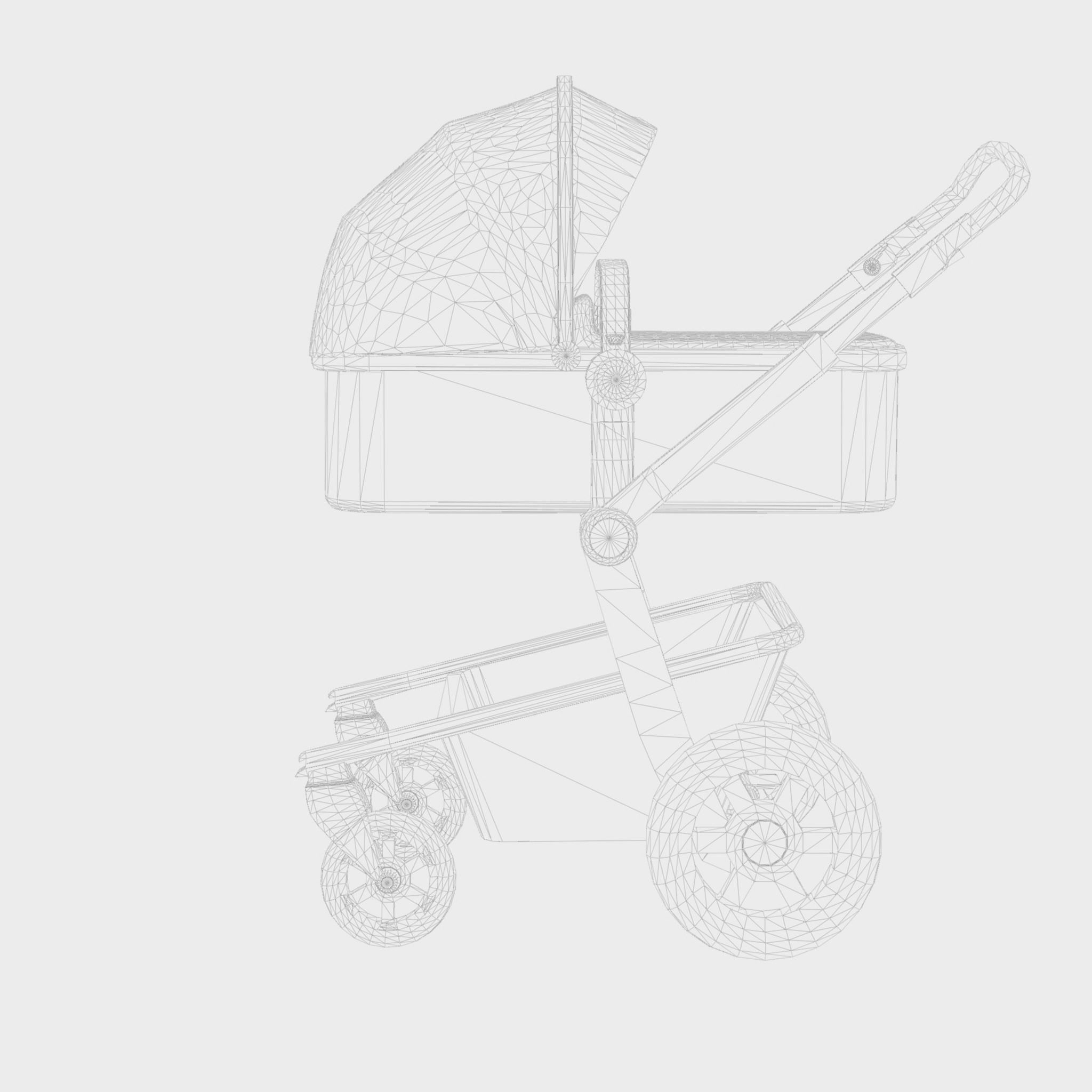 3D Model of Prams and Strollers - Joolz Day3 Brilliant Black Low-poly 3D model_7