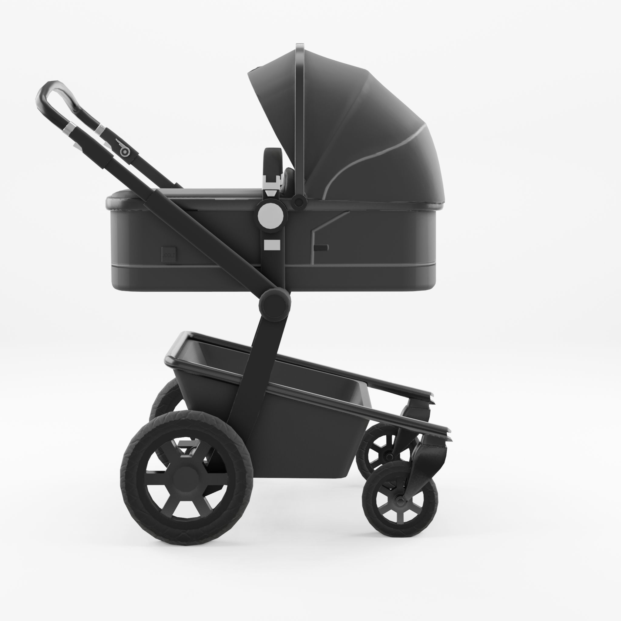 3D Model of Prams and Strollers - Joolz Day3 Brilliant Black Low-poly 3D model_1
