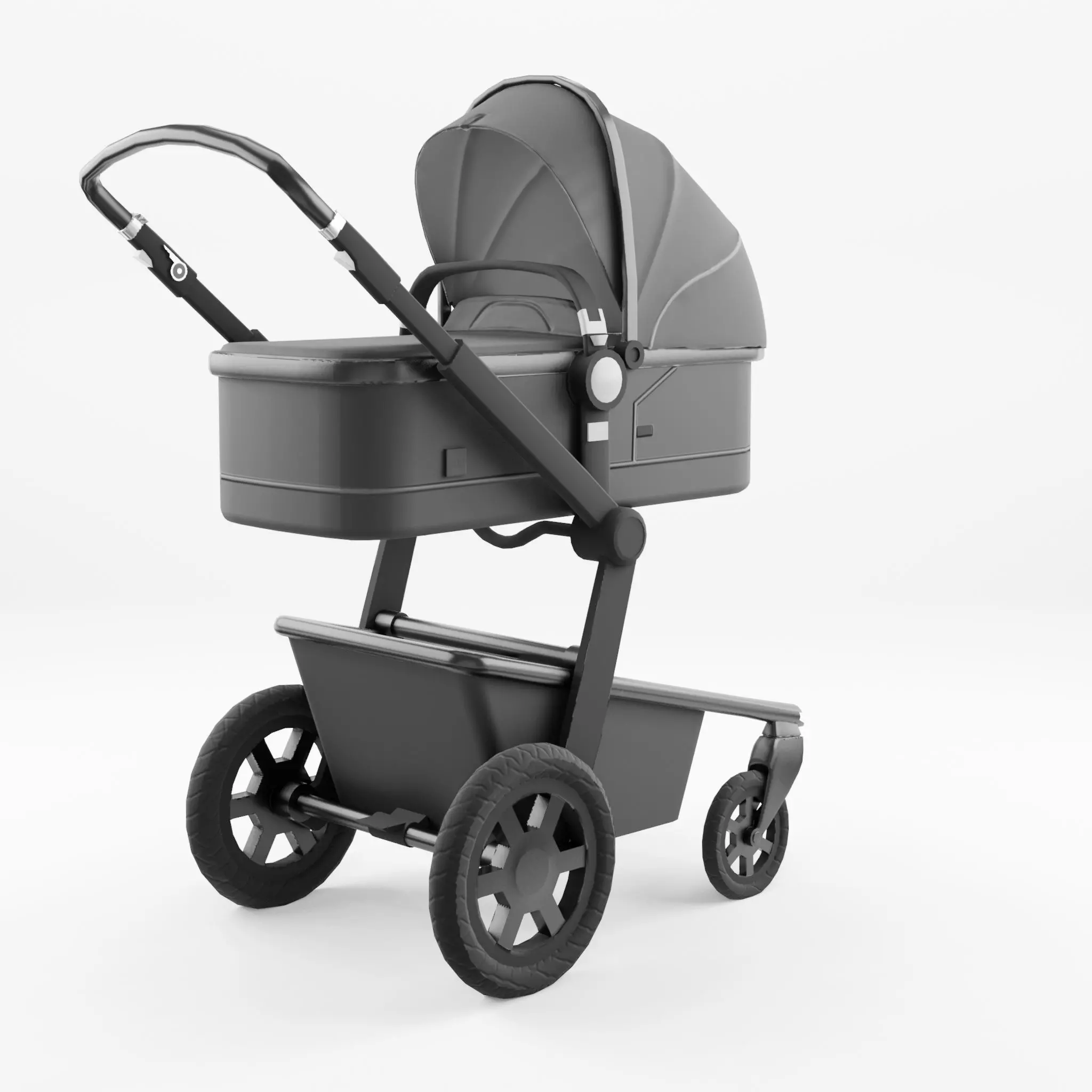 3D Model of Prams and Strollers - Joolz Day3 Brilliant Black Low-poly 3D model_0