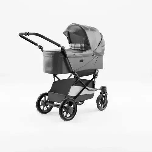 3D Model of  Prams and Strollers - Emmaljunga Edge Duo Low-poly 3D model