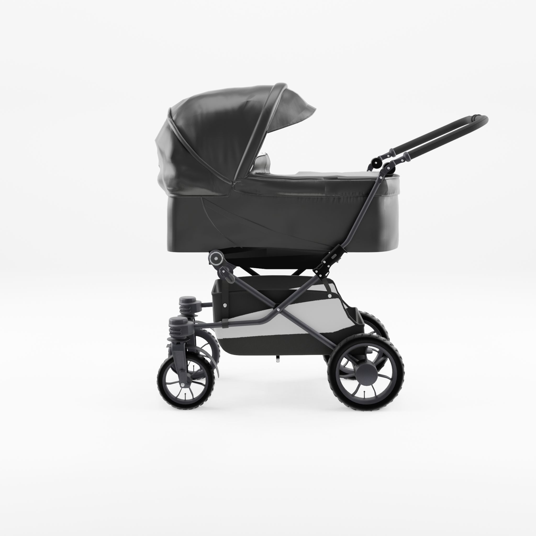 3D Model of  Prams and Strollers - Emmaljunga Edge Duo Low-poly 3D model_2
