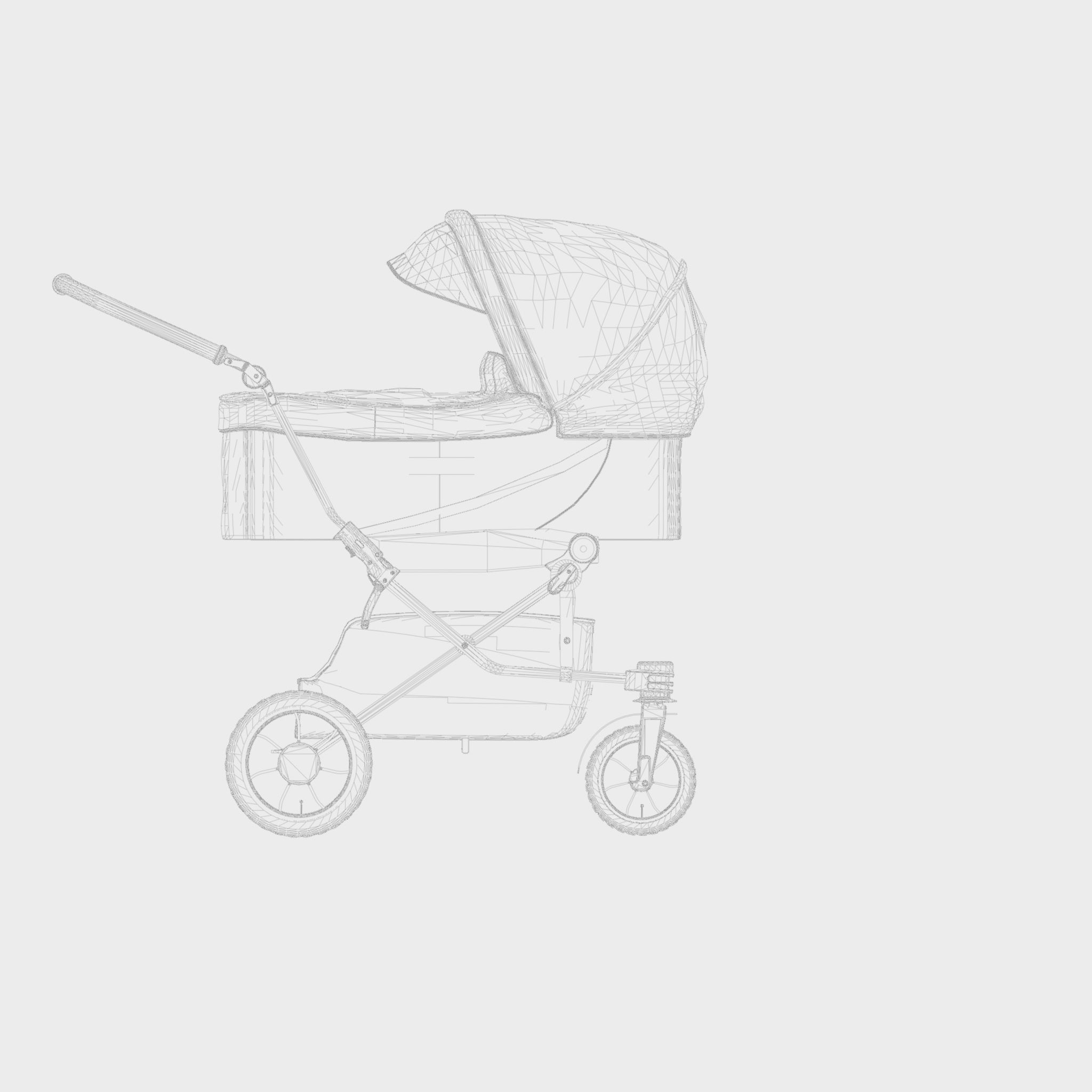 3D Model of  Prams and Strollers - Emmaljunga Edge Duo Low-poly 3D model_4
