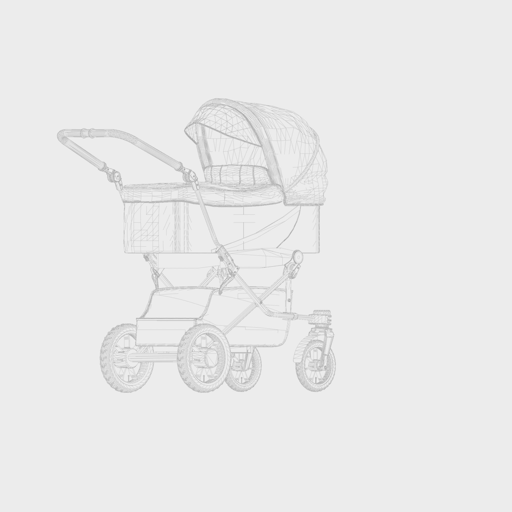 3D Model of  Prams and Strollers - Emmaljunga Edge Duo Low-poly 3D model_5