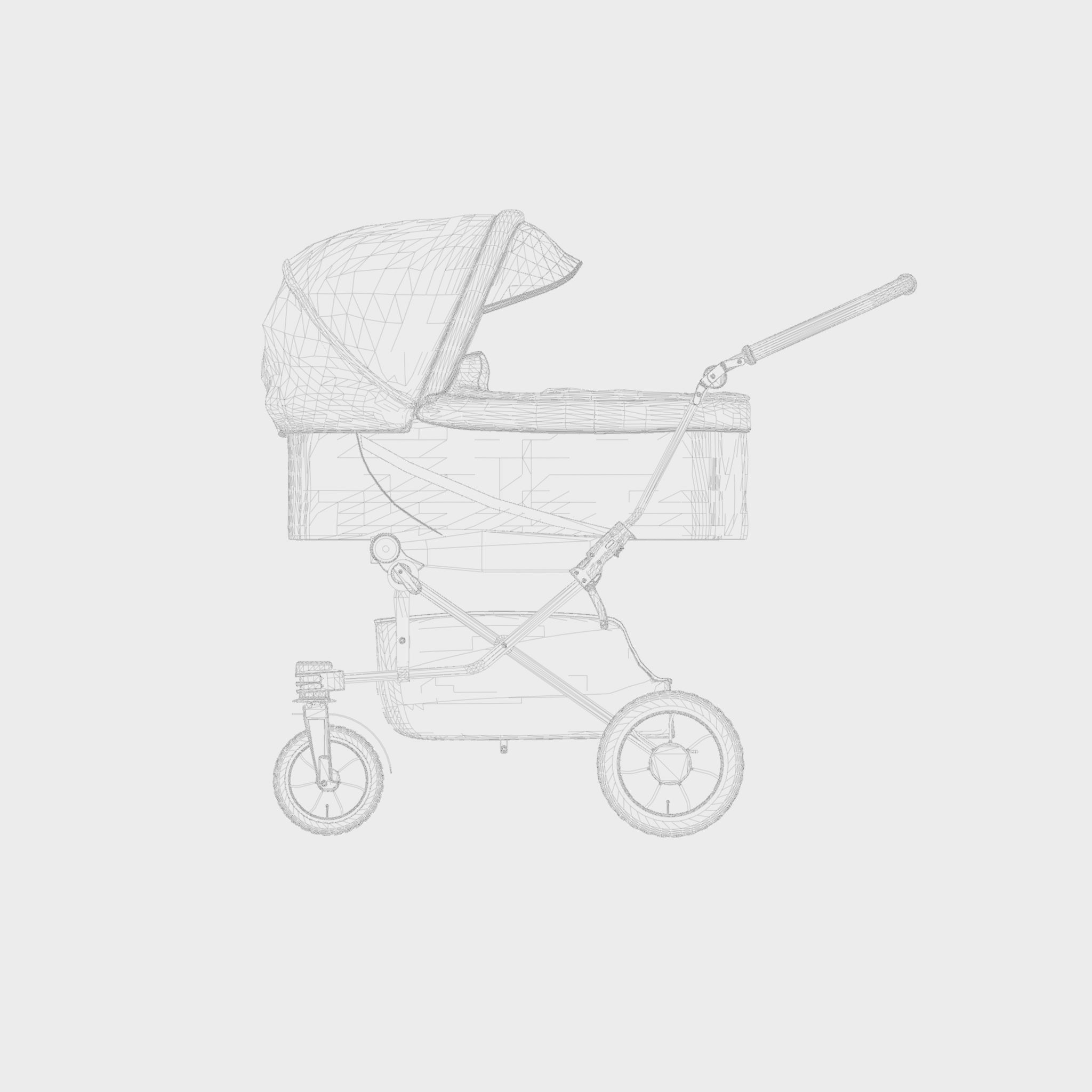 3D Model of  Prams and Strollers - Emmaljunga Edge Duo Low-poly 3D model_7
