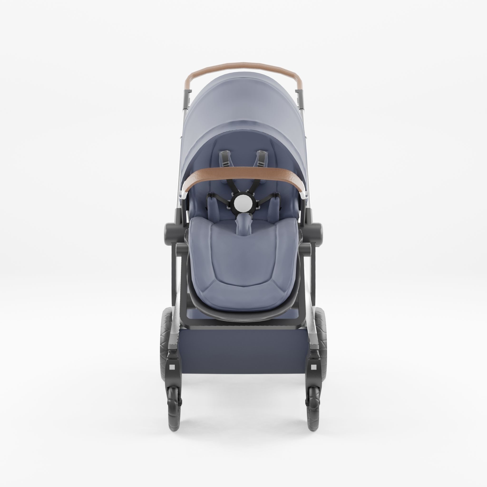 3D Model of  Prams and Strollers - Joolz Hub Classic Blue Low-poly 3D model_3