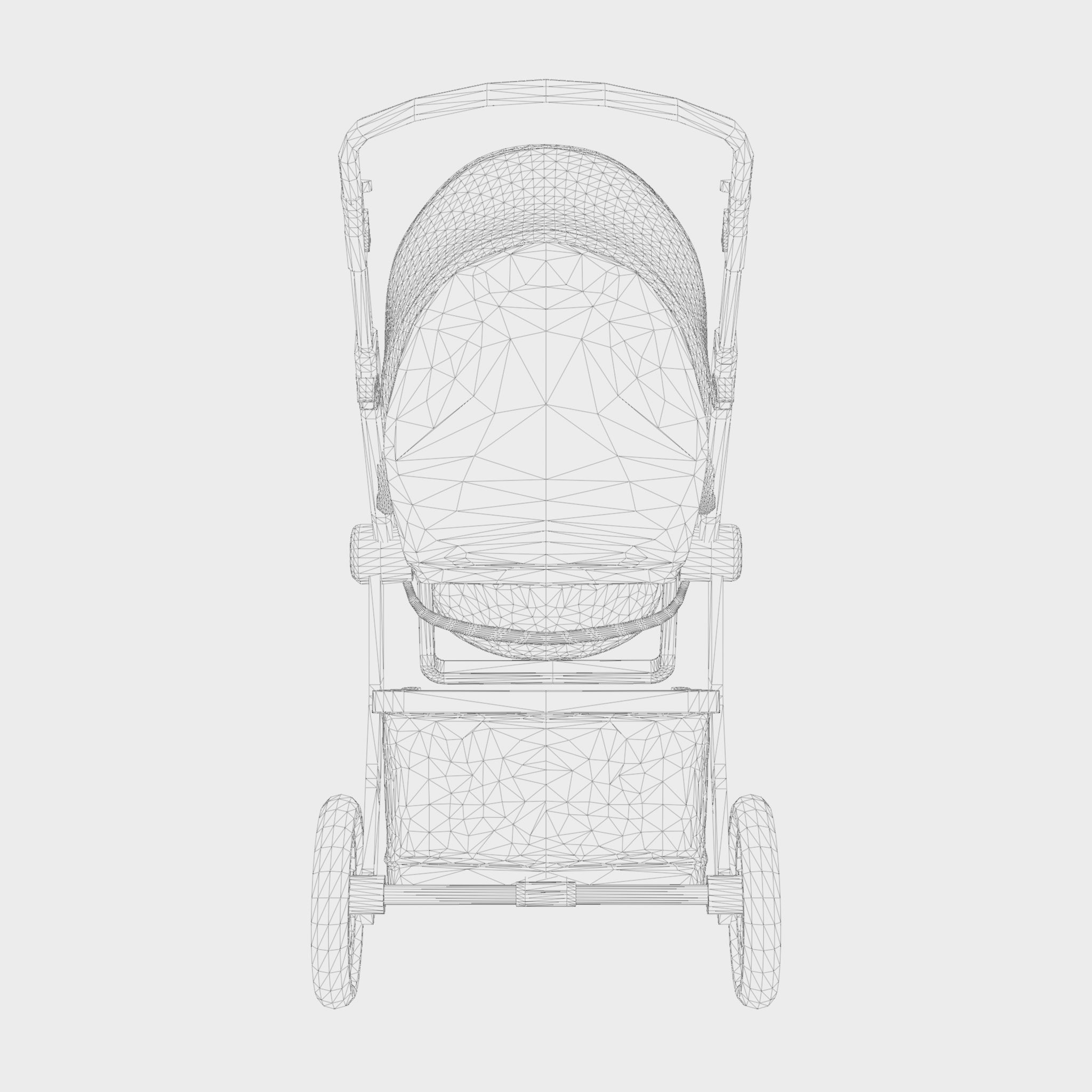 3D Model of  Prams and Strollers - Joolz Hub Classic Blue Low-poly 3D model_4