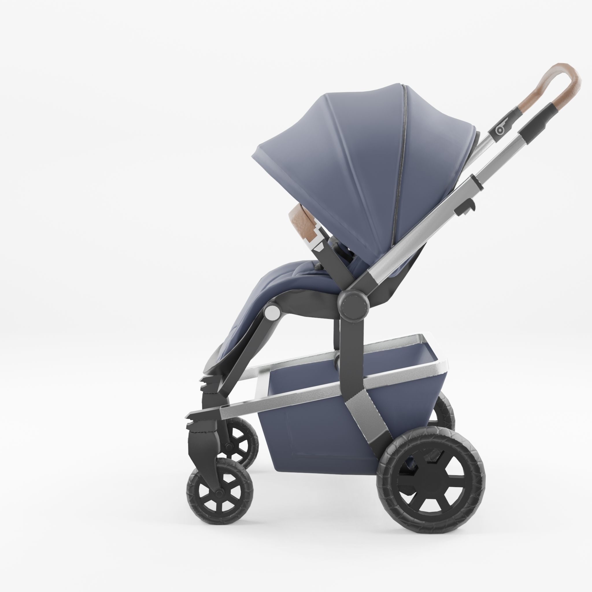 3D Model of  Prams and Strollers - Joolz Hub Classic Blue Low-poly 3D model_2