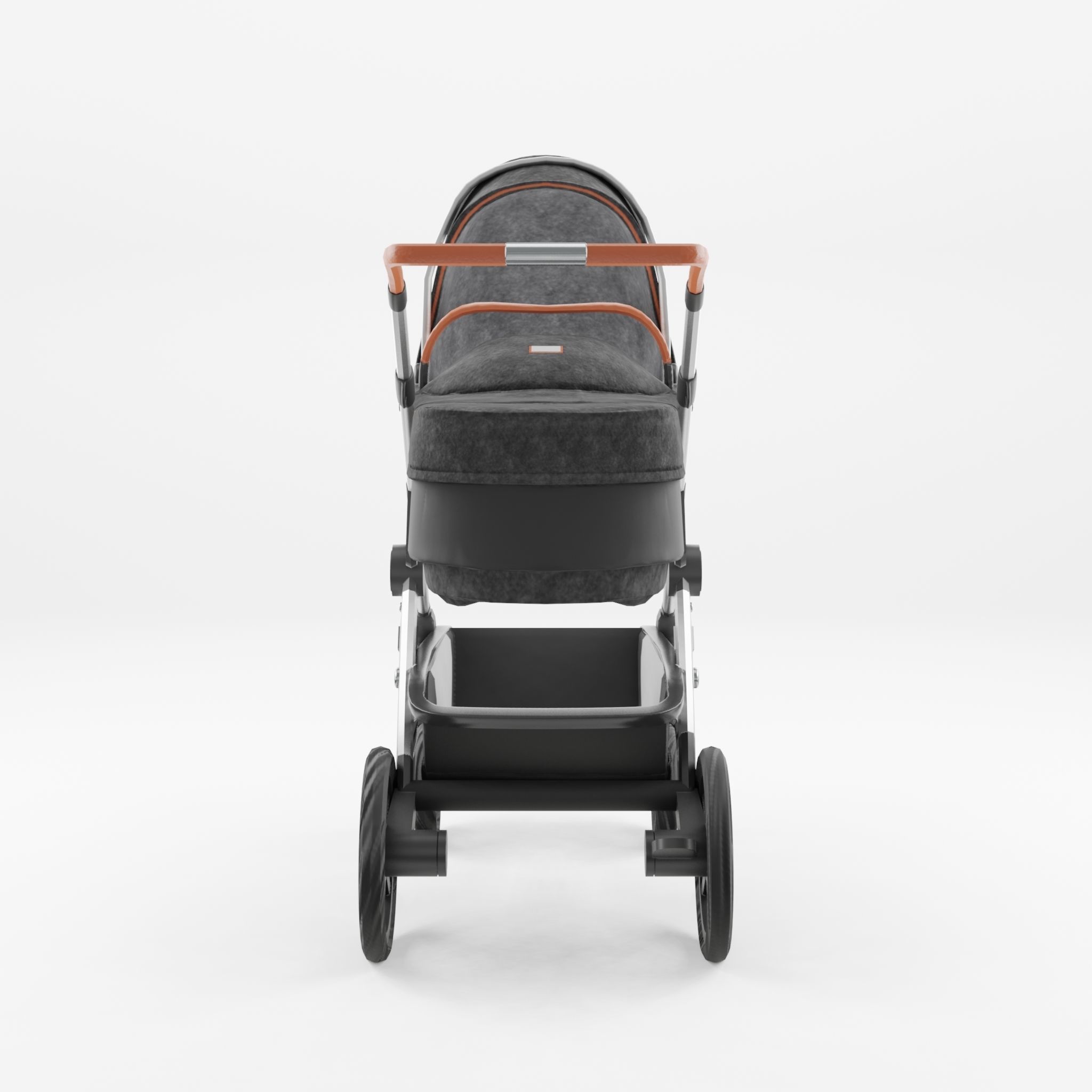 3D Model of Prams and Strollers - Silver Cross Wave Granite 2020 Low-poly 3D model_3