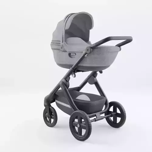 3D Model of  Prams and Strollers - Stokke Trailz Terrain Low-poly 3D model