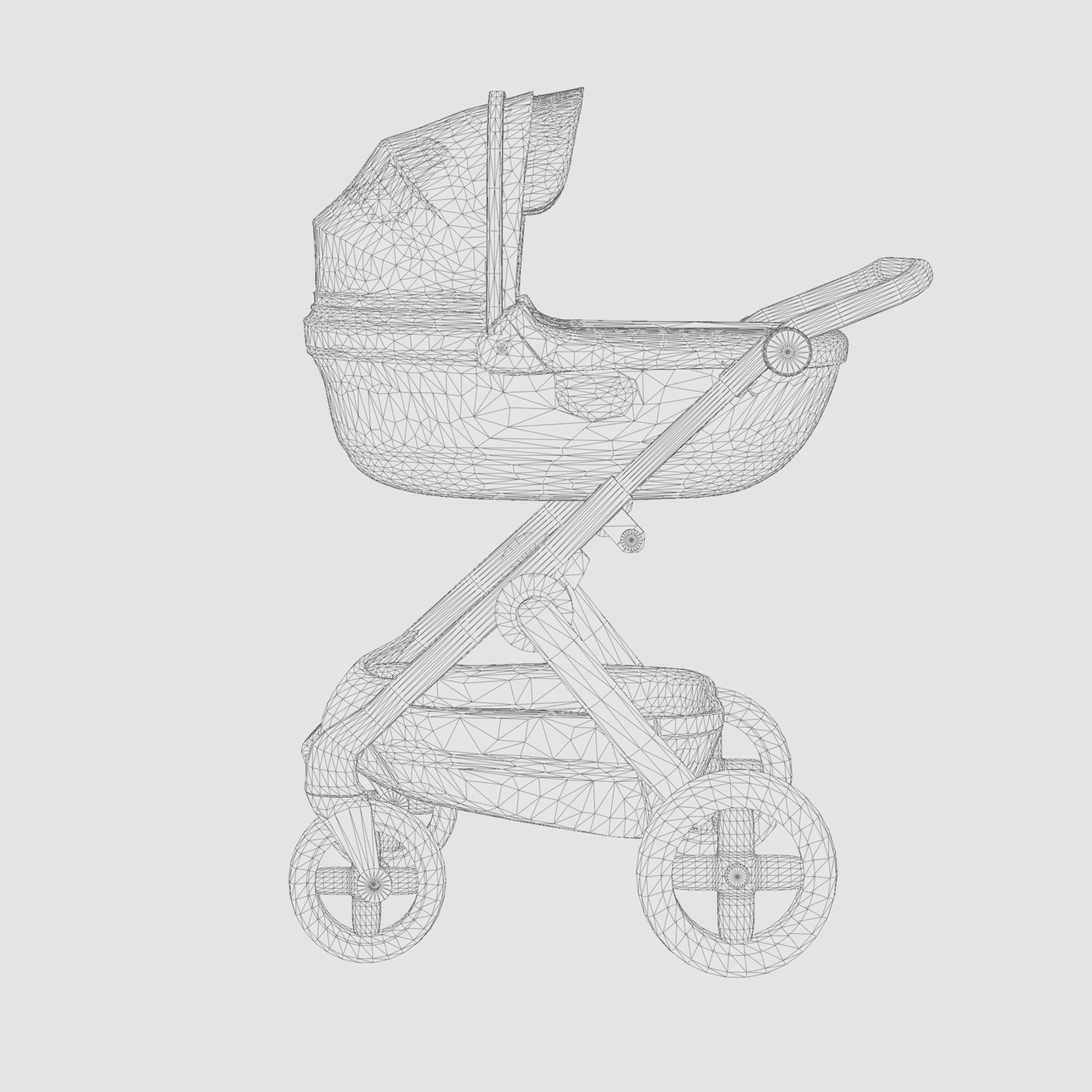3D Model of  Prams and Strollers - Stokke Trailz Terrain Low-poly 3D model_6