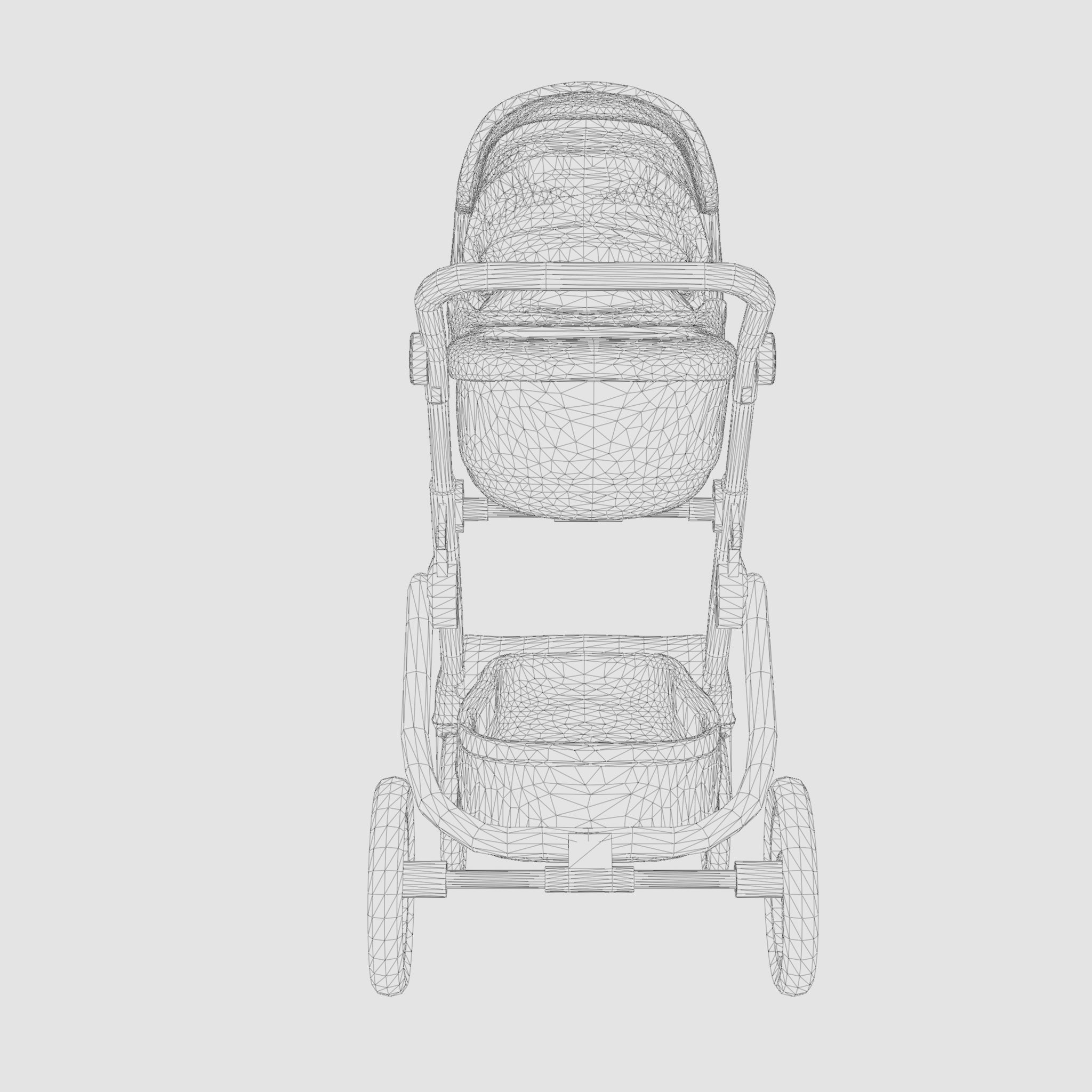 3D Model of  Prams and Strollers - Stokke Trailz Terrain Low-poly 3D model_4