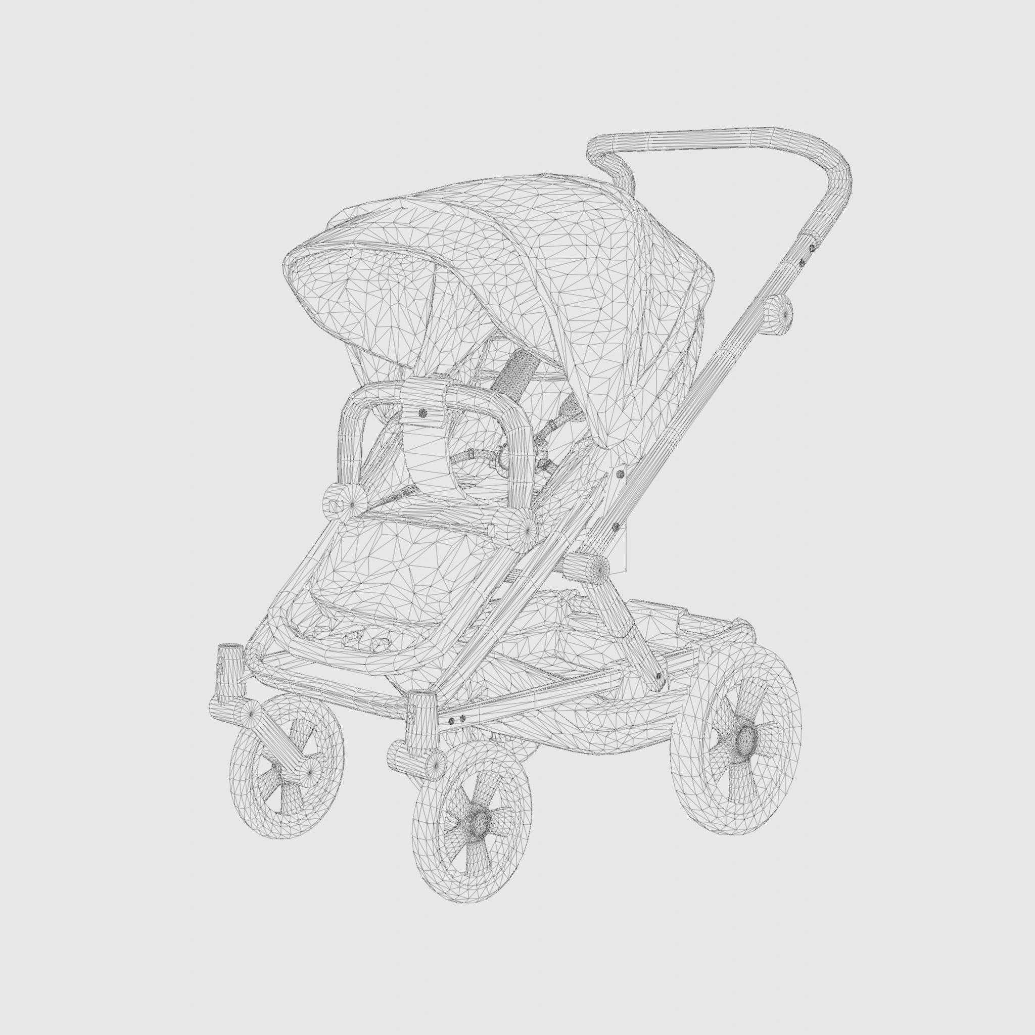 3D Model of Prams and Strollers - Britax Go Big2 Low-poly 3D model_5