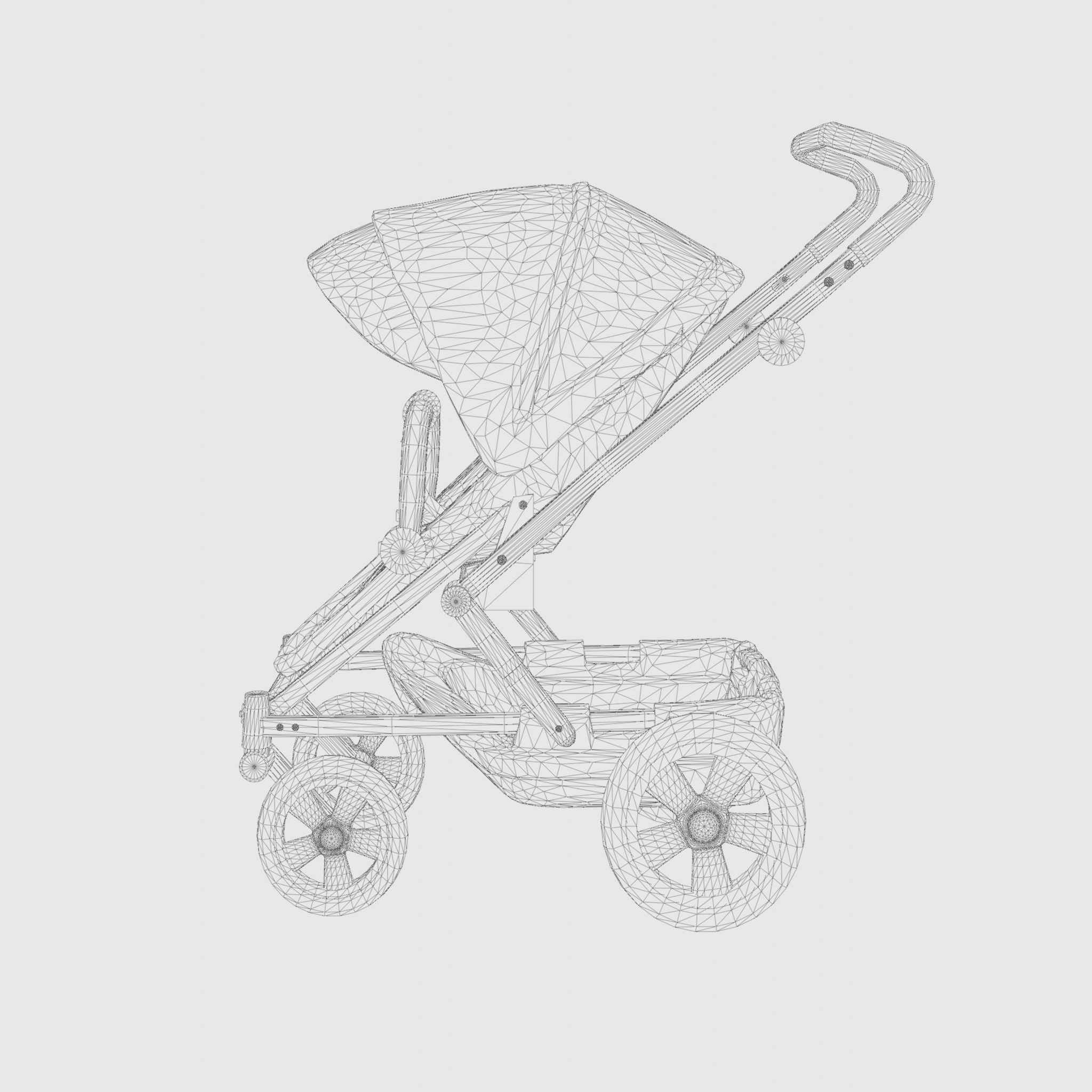 3D Model of Prams and Strollers - Britax Go Big2 Low-poly 3D model_4