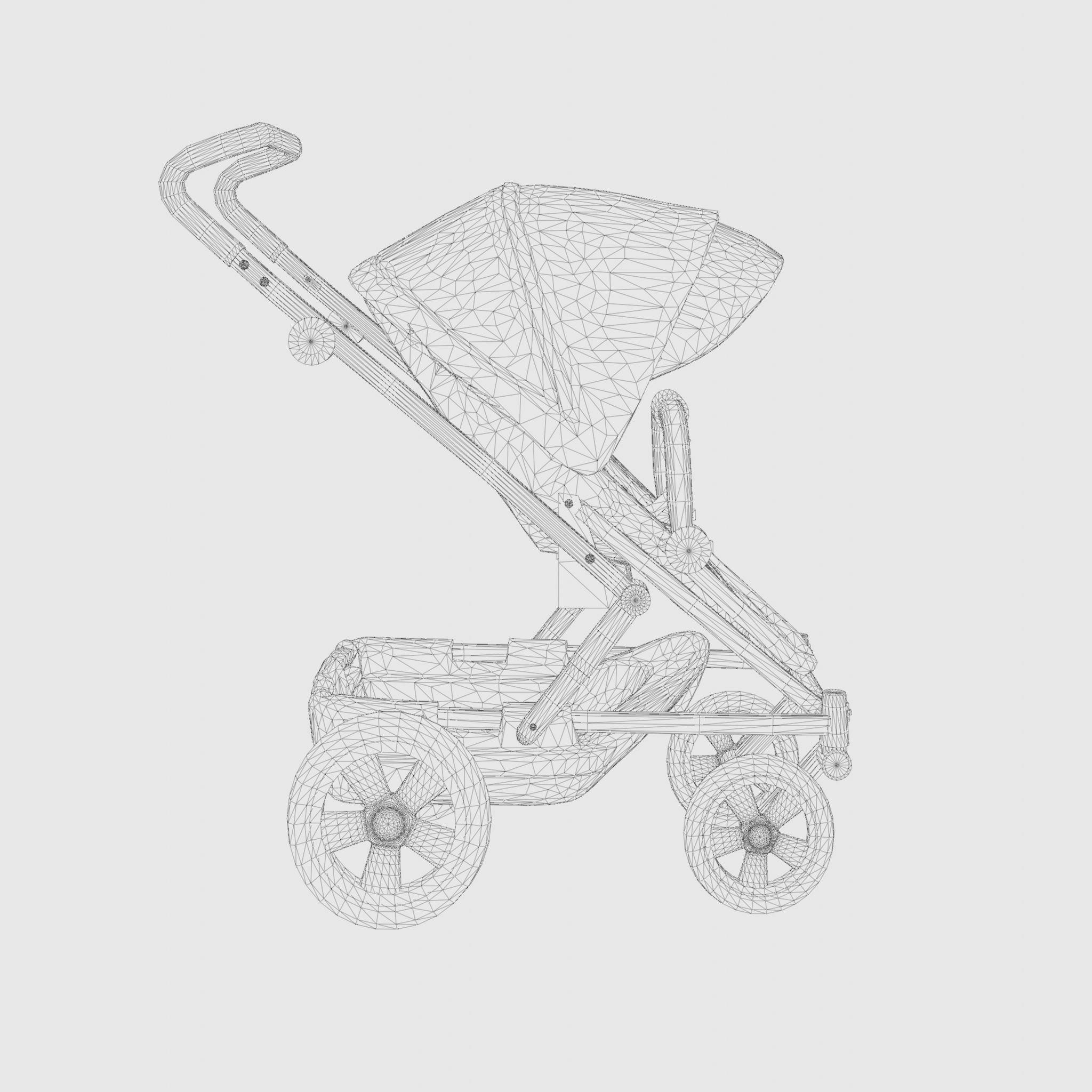 3D Model of Prams and Strollers - Britax Go Big2 Low-poly 3D model_7