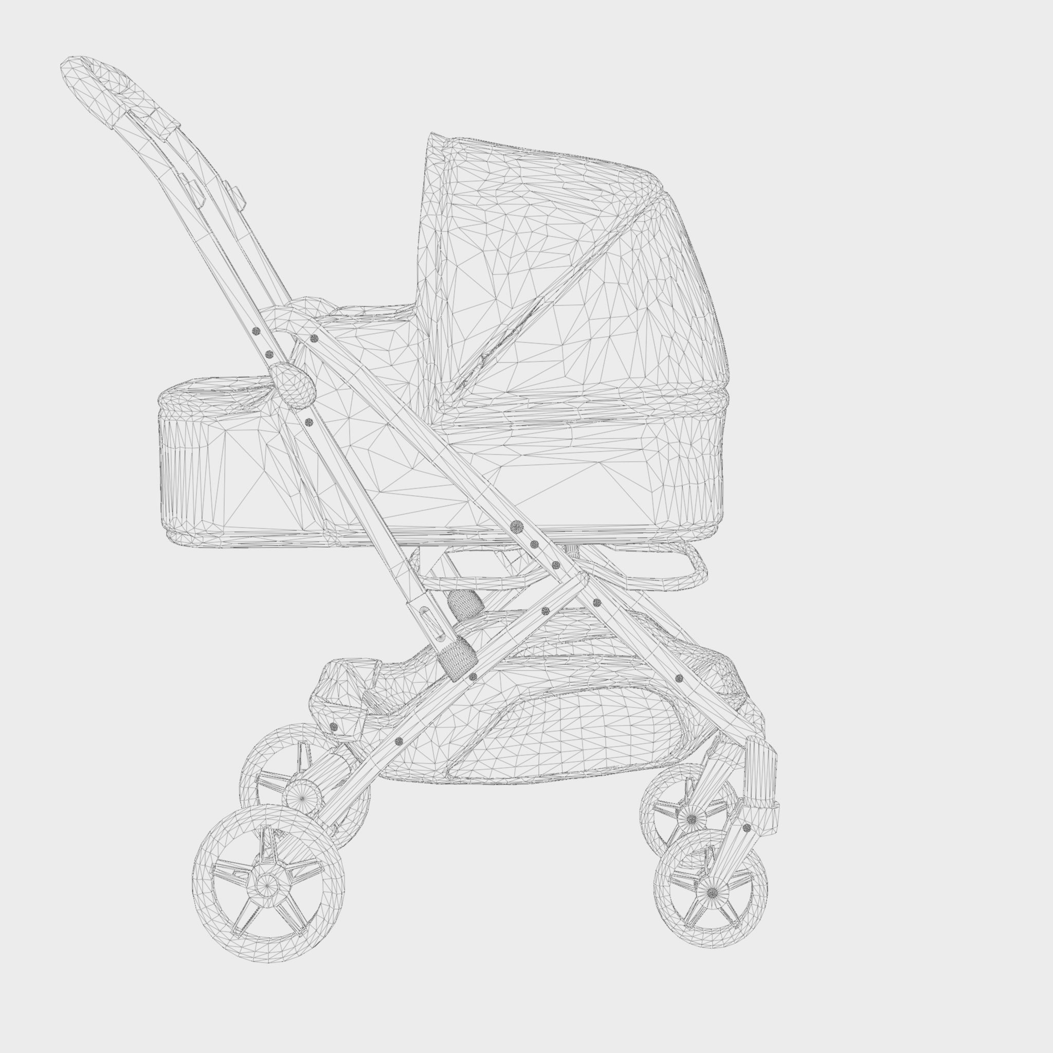 3D Model of Prams and Strollers - Uppababy Minu  Low-poly 3D model_6
