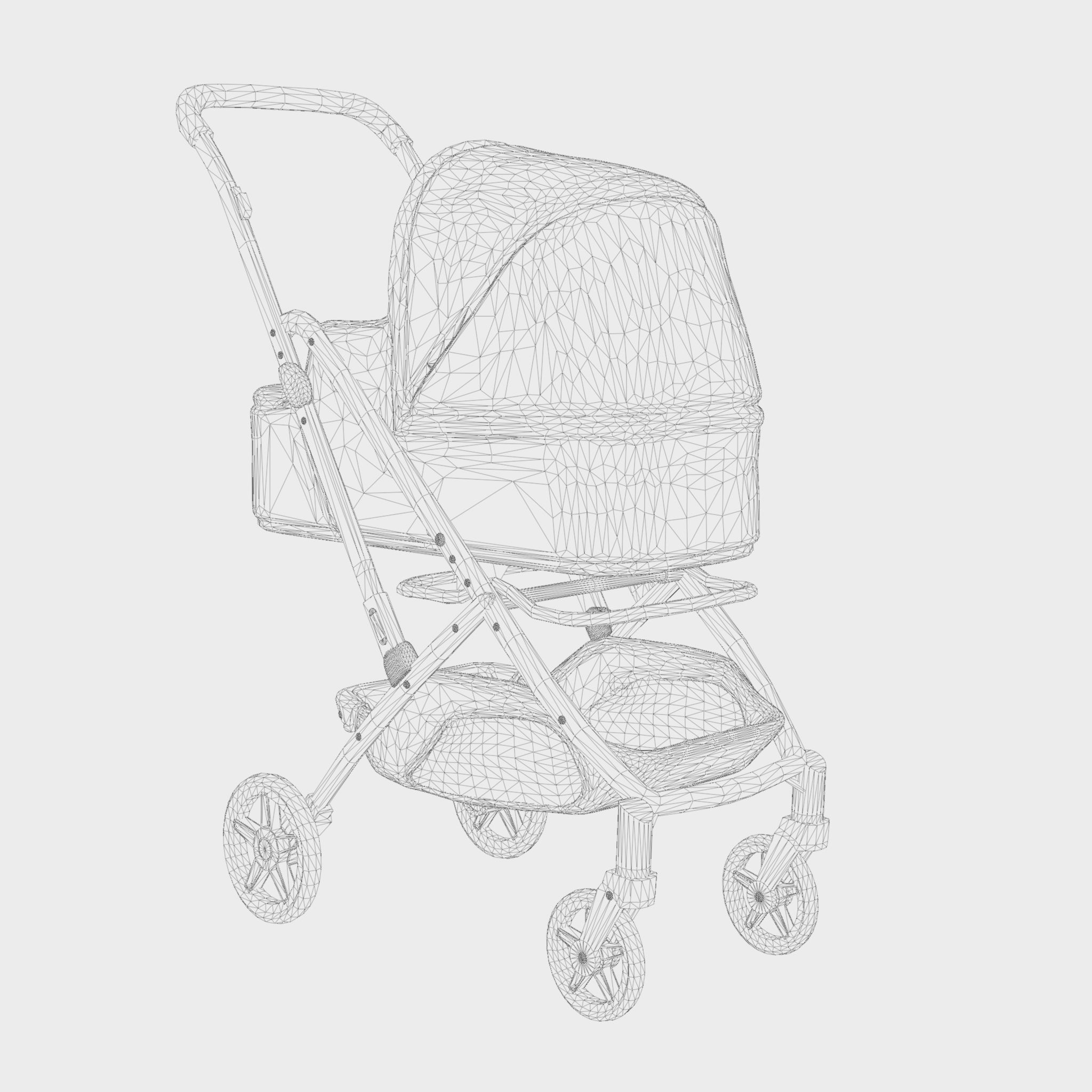 3D Model of Prams and Strollers - Uppababy Minu  Low-poly 3D model_5