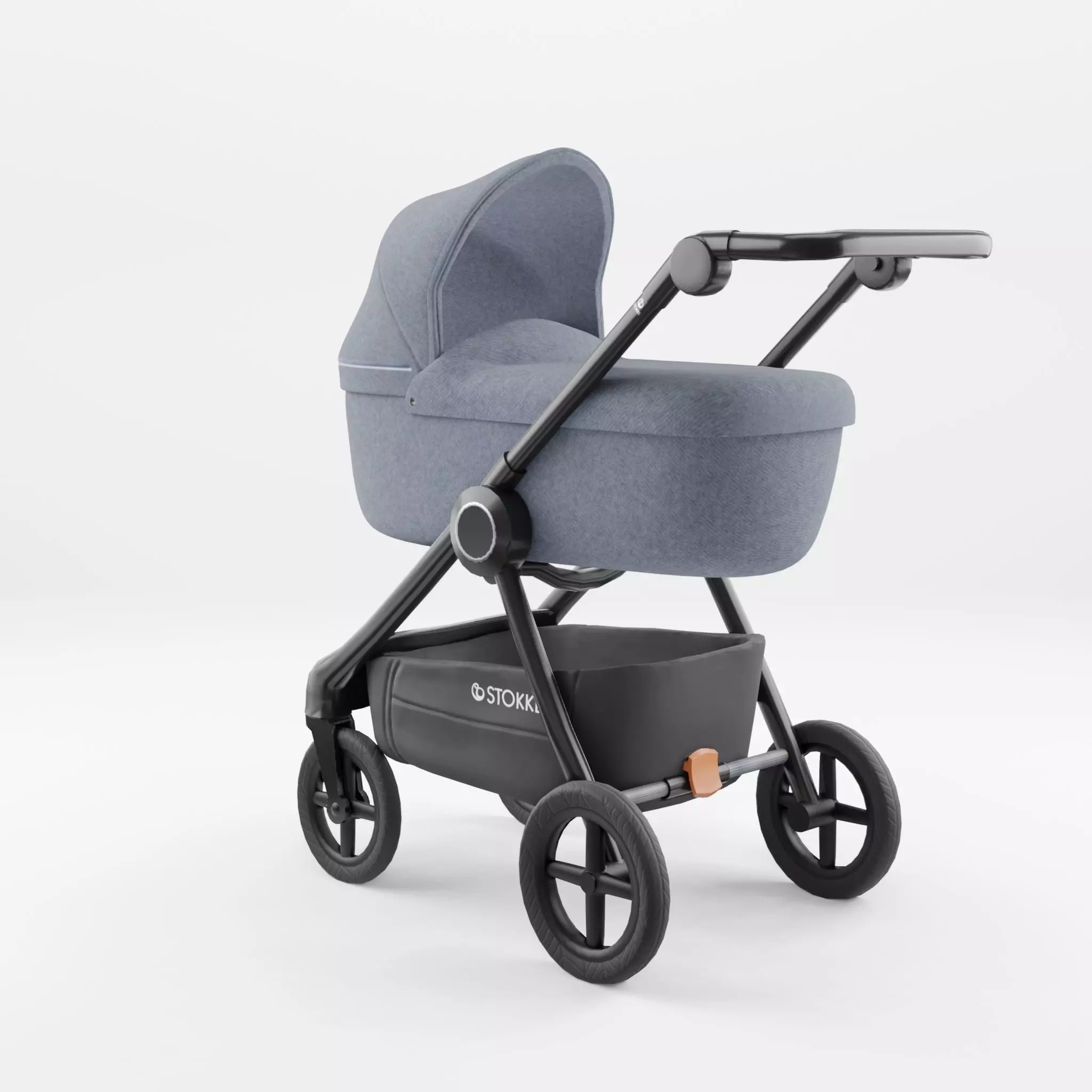 3D Model of  Prams and Strollers - Stokke Beat Blue Melange Low-poly 3D model_0