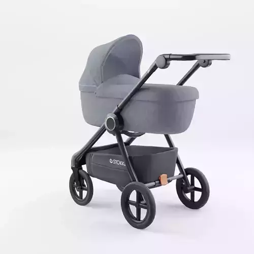 3D Model of  Prams and Strollers - Stokke Beat Blue Melange Low-poly 3D model