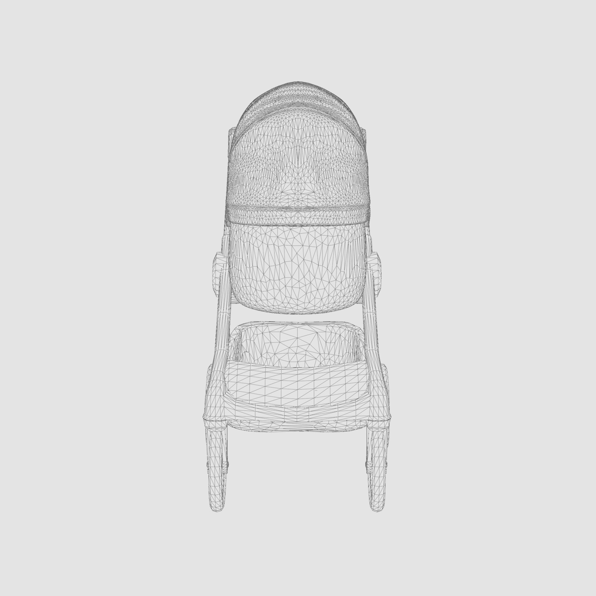 3D Model of  Prams and Strollers - Stokke Beat Blue Melange Low-poly 3D model_7