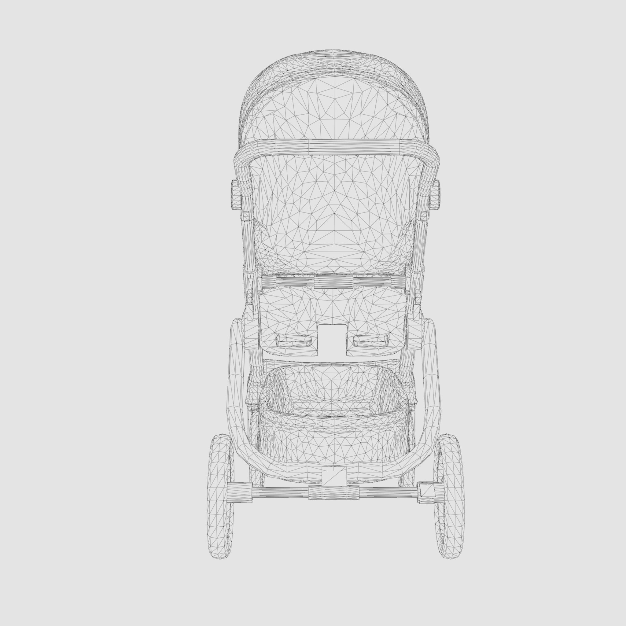 3D Model of  Prams and Strollers - Stokke Trailz Terrain Low-poly 3D model_4