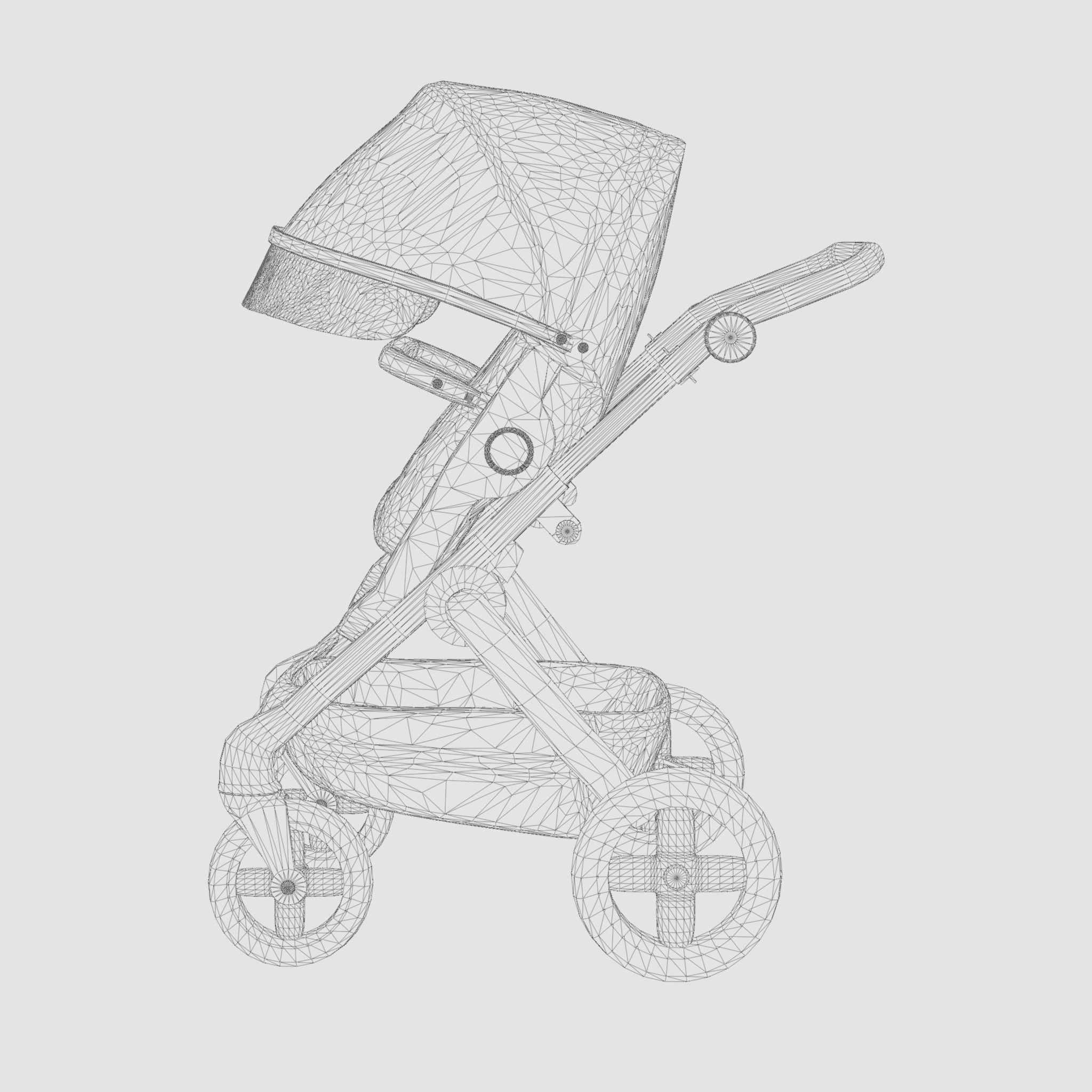 3D Model of  Prams and Strollers - Stokke Trailz Terrain Low-poly 3D model_6