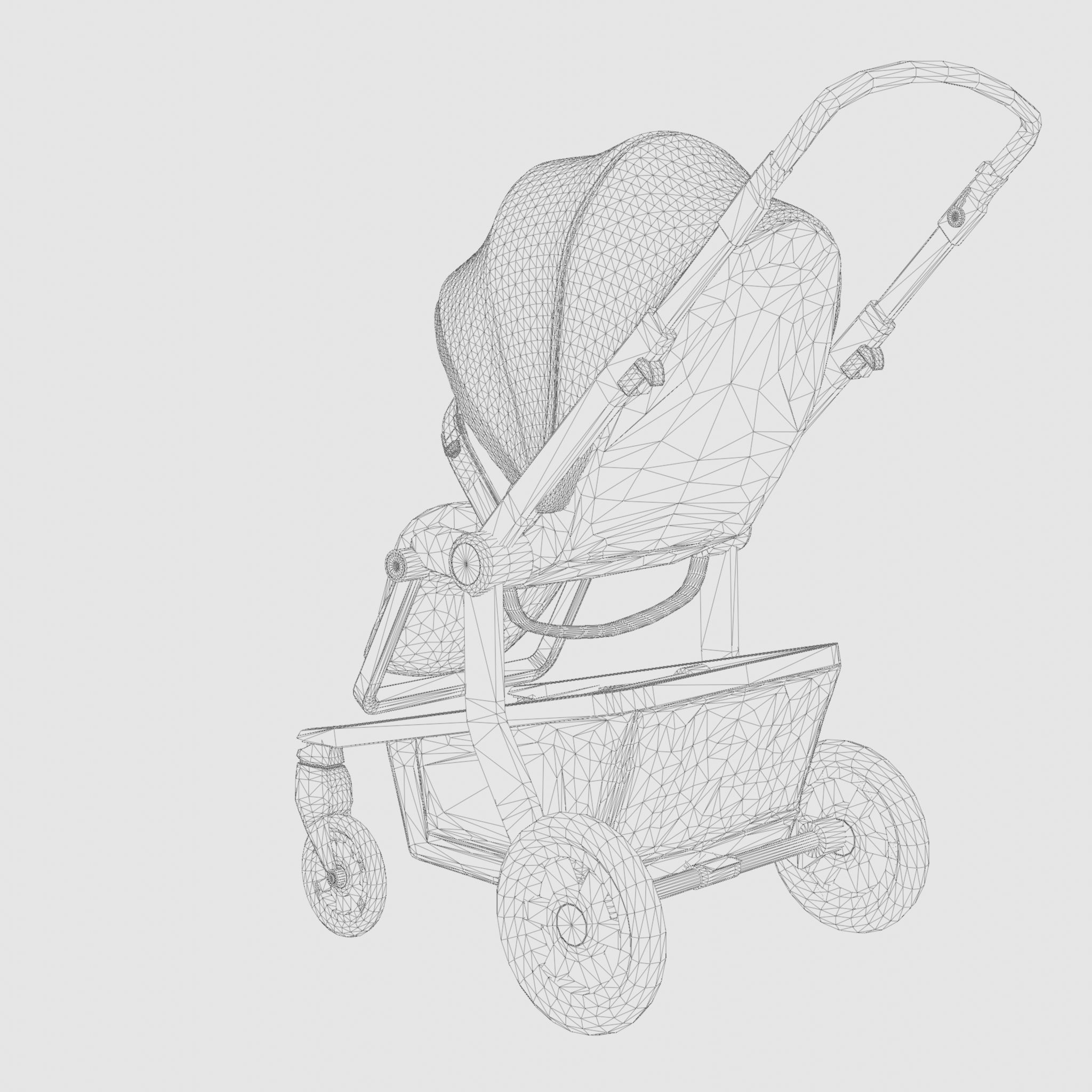 3D Model of Prams and Strollers - Joolz Hub stroller Earth Low-poly 3D model_5