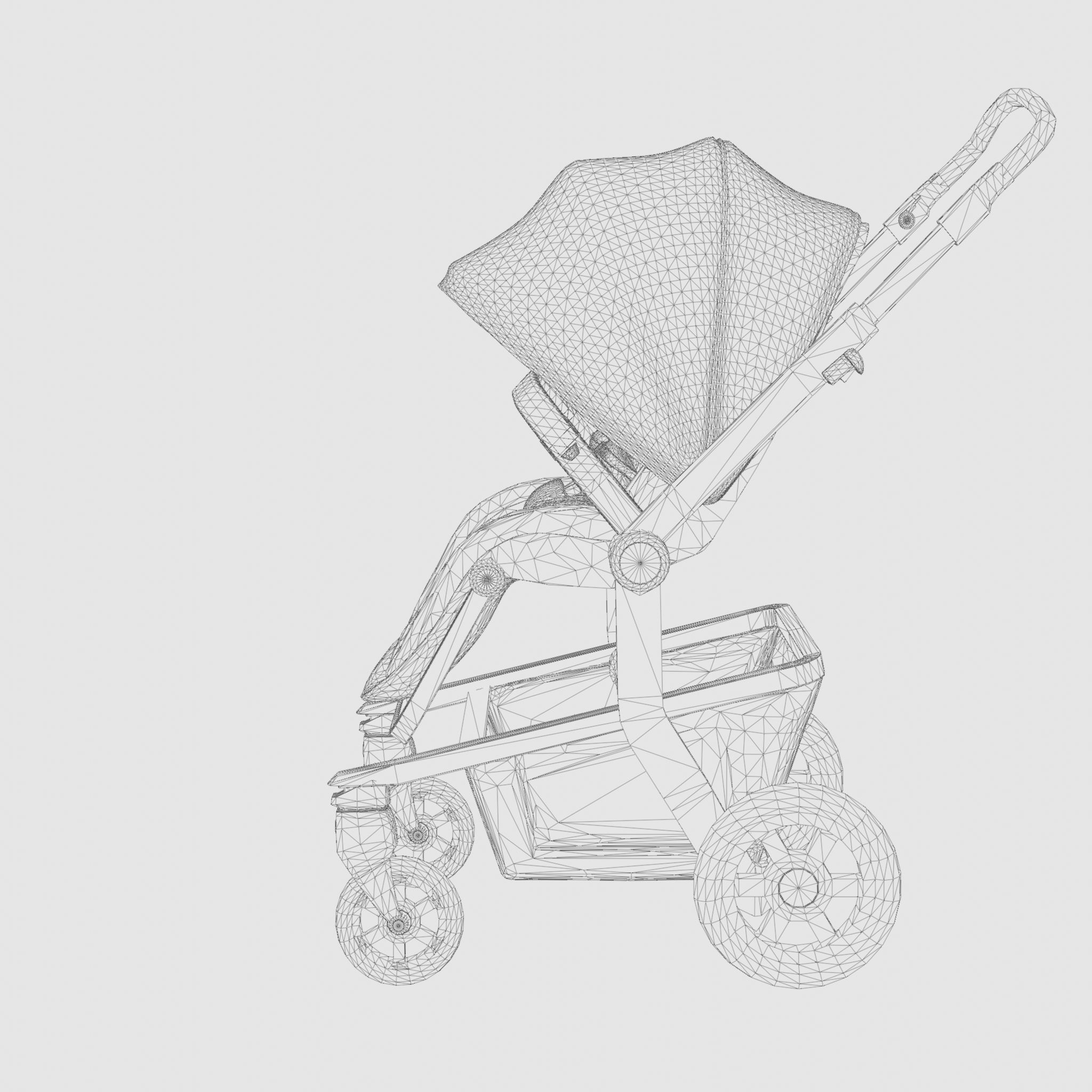 3D Model of Prams and Strollers - Joolz Hub stroller Earth Low-poly 3D model_6