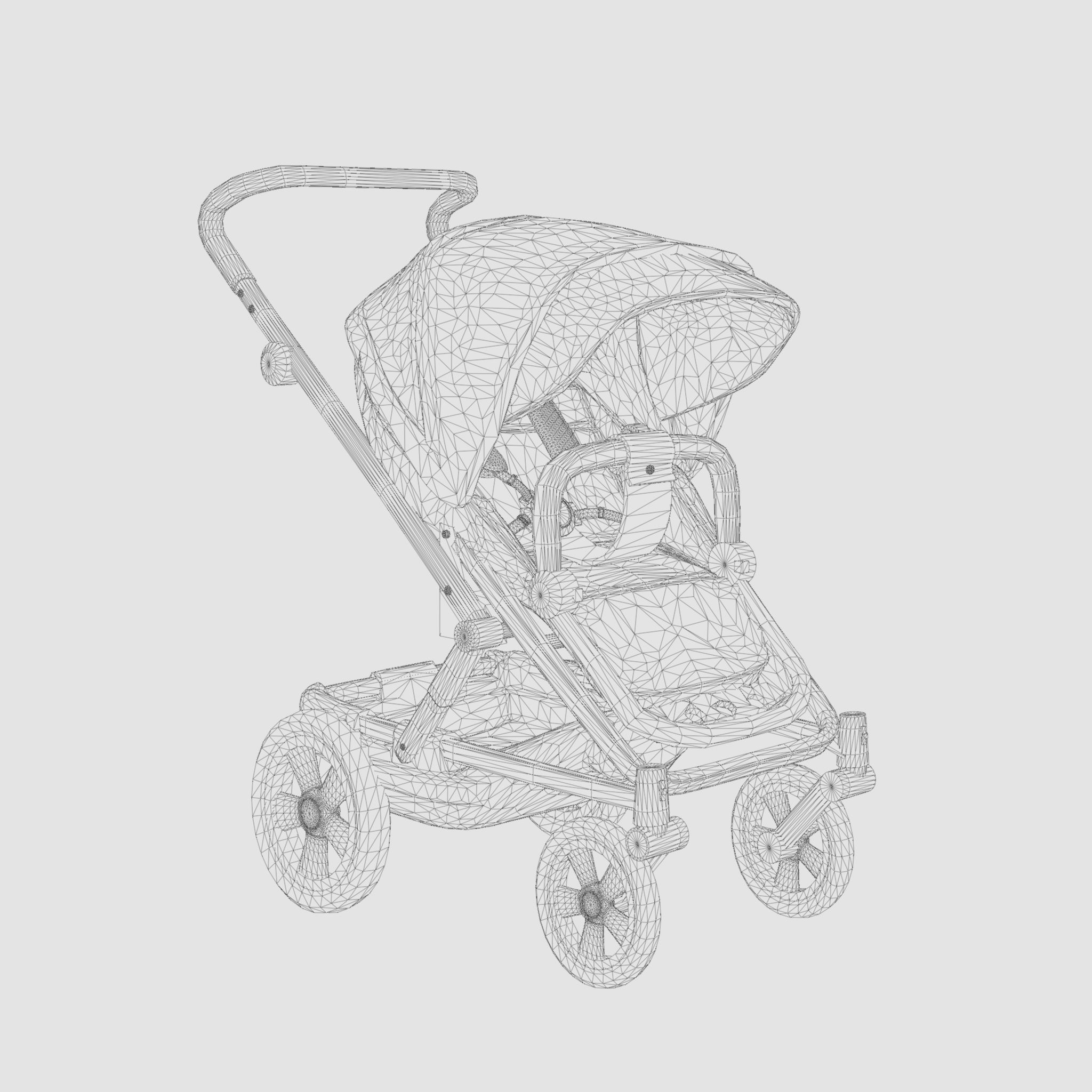 3D Model of Prams and Strollers - BRITAX GO BIG2 Low-poly 3D model_5