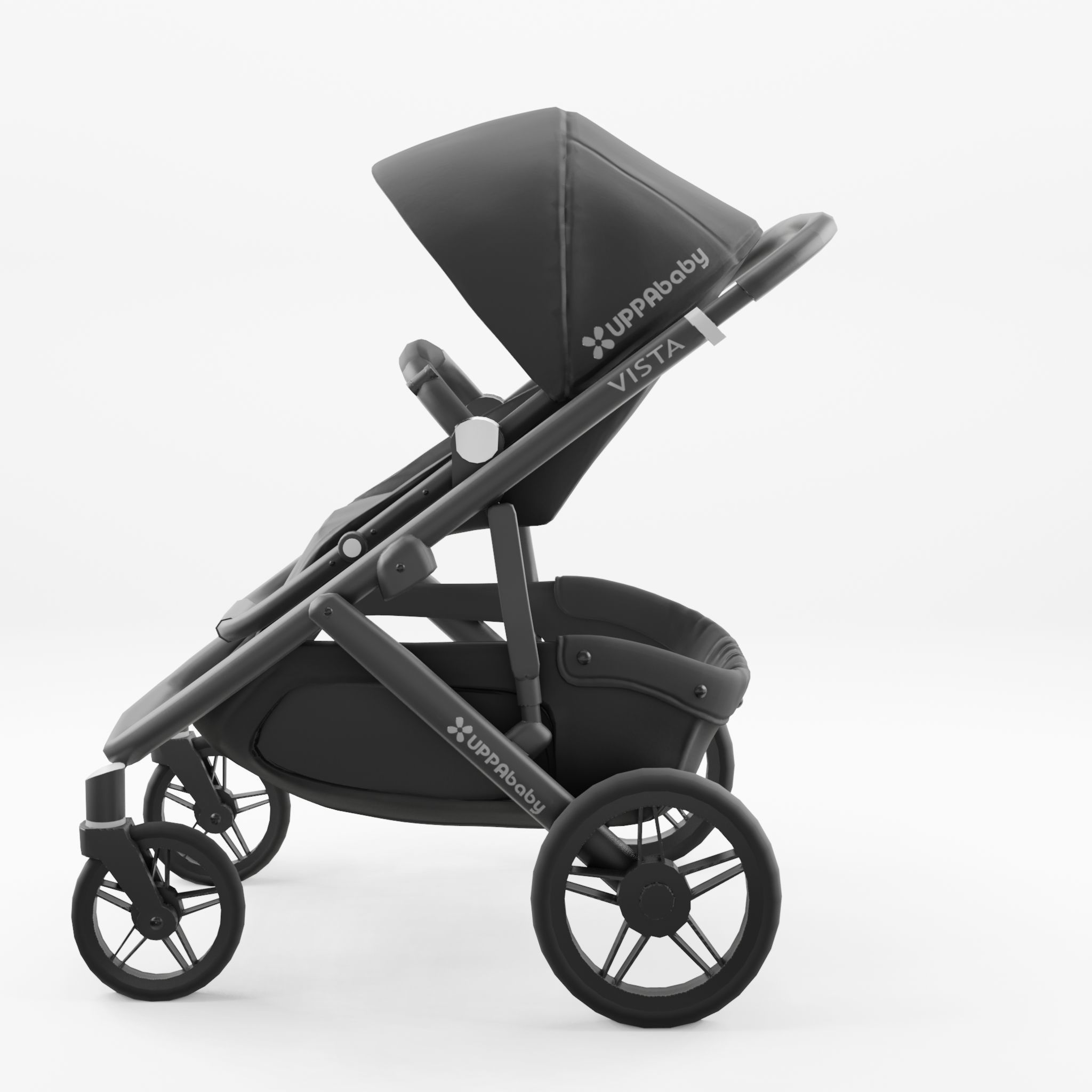 3D Model of  Prams and Strollers - Uppababy Vista Jake Low-poly 3D model_2