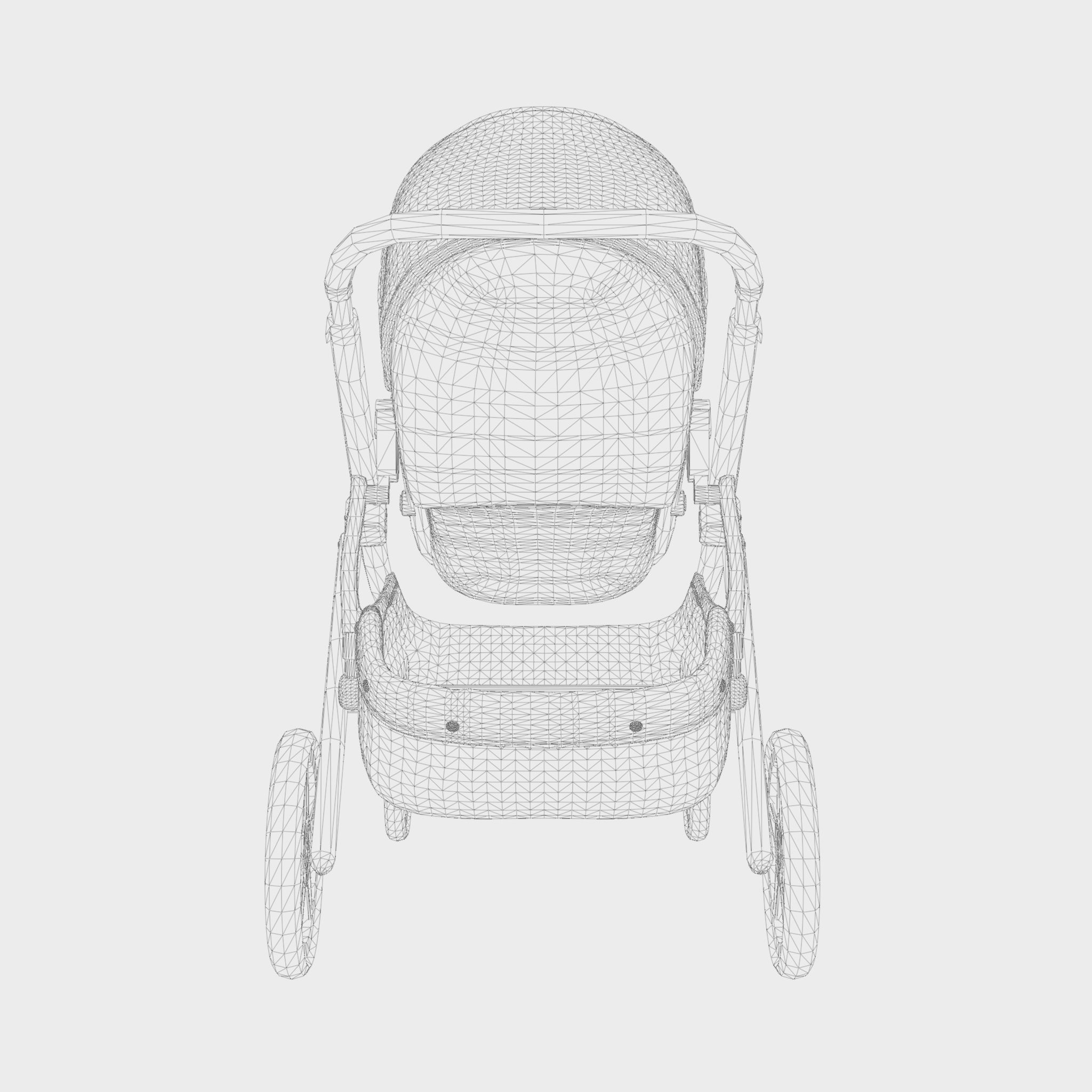 3D Model of  Prams and Strollers - Uppababy Vista Jake Low-poly 3D model_4