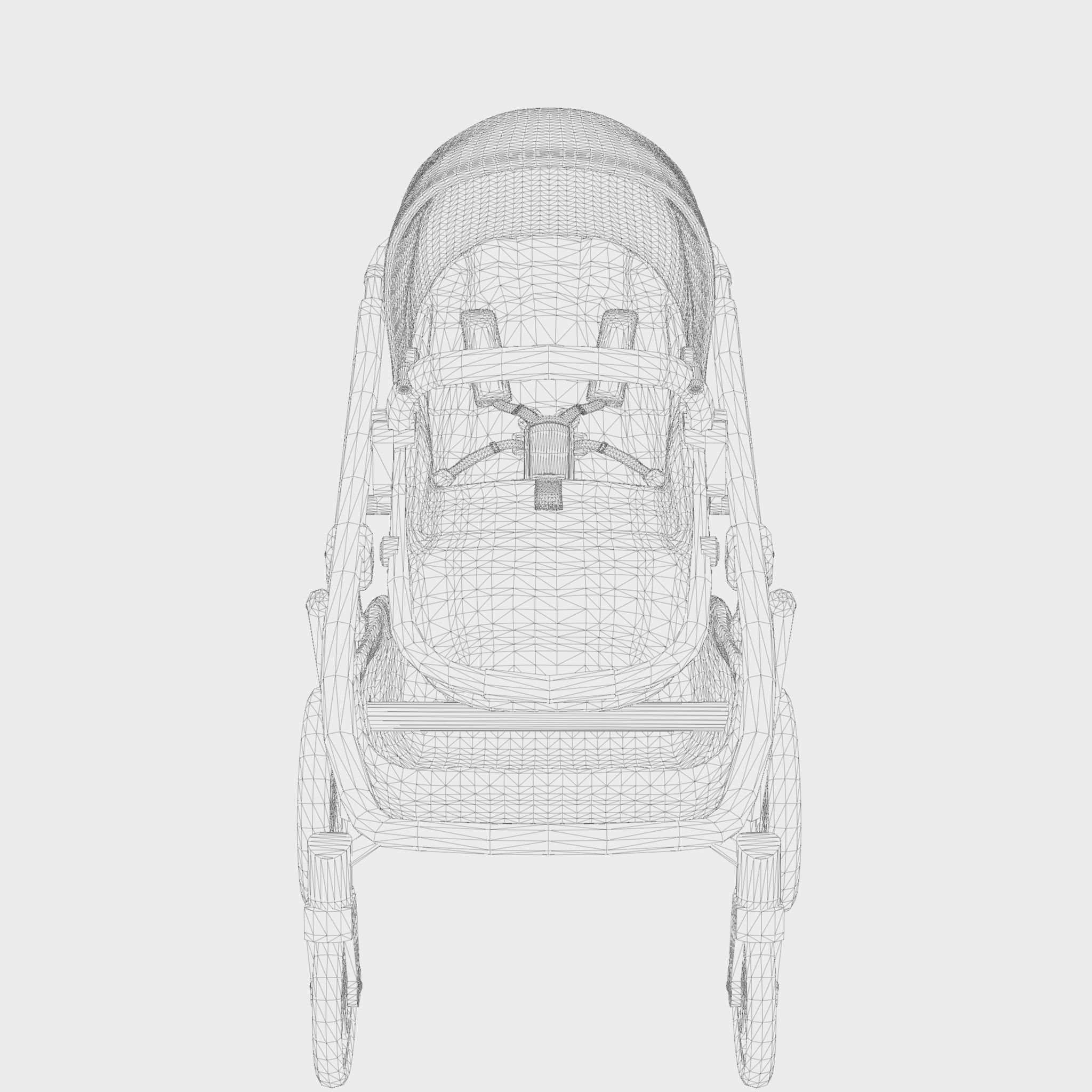 3D Model of  Prams and Strollers - Uppababy Vista Jake Low-poly 3D model_7