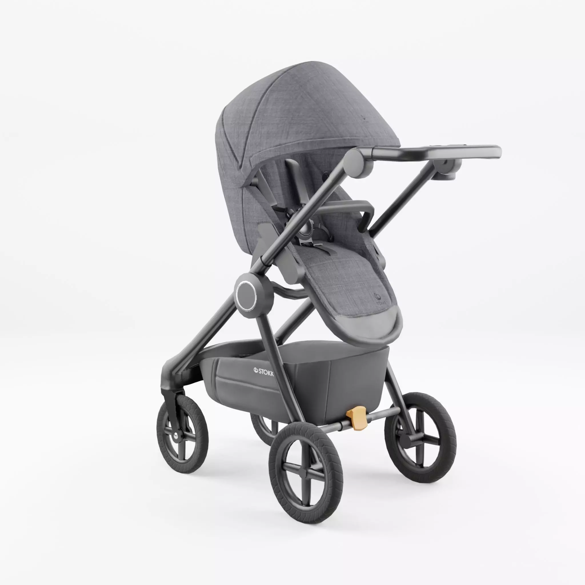 3D Model of  Prams and Strollers - Stokke beat black melange Low-poly 3D model_0