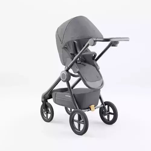 3D Model of  Prams and Strollers - Stokke beat black melange Low-poly 3D model
