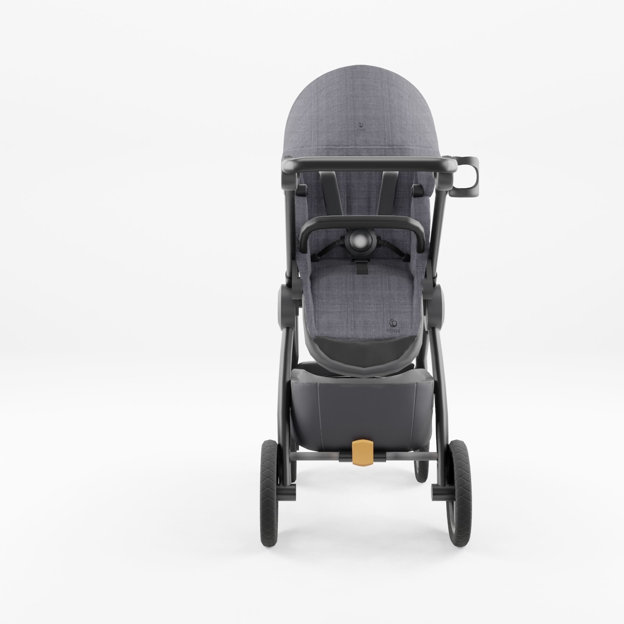 3D Model of  Prams and Strollers - Stokke beat black melange Low-poly 3D model_1