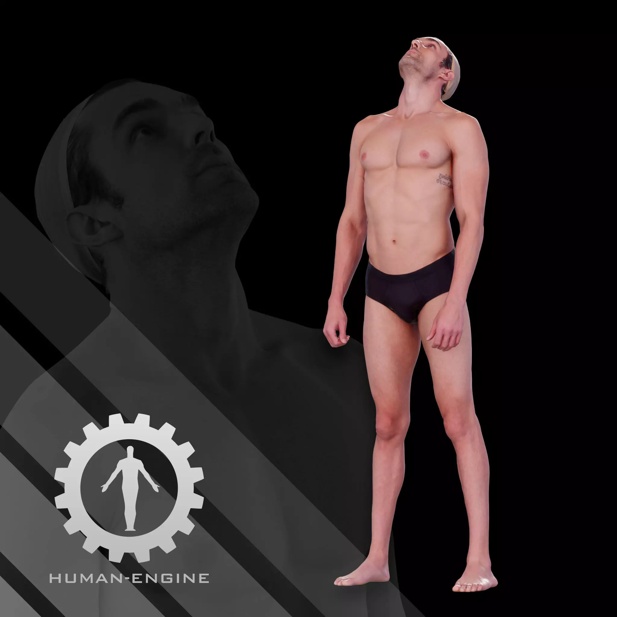 Male Scan - Dan 041 Looking up 3D model_0