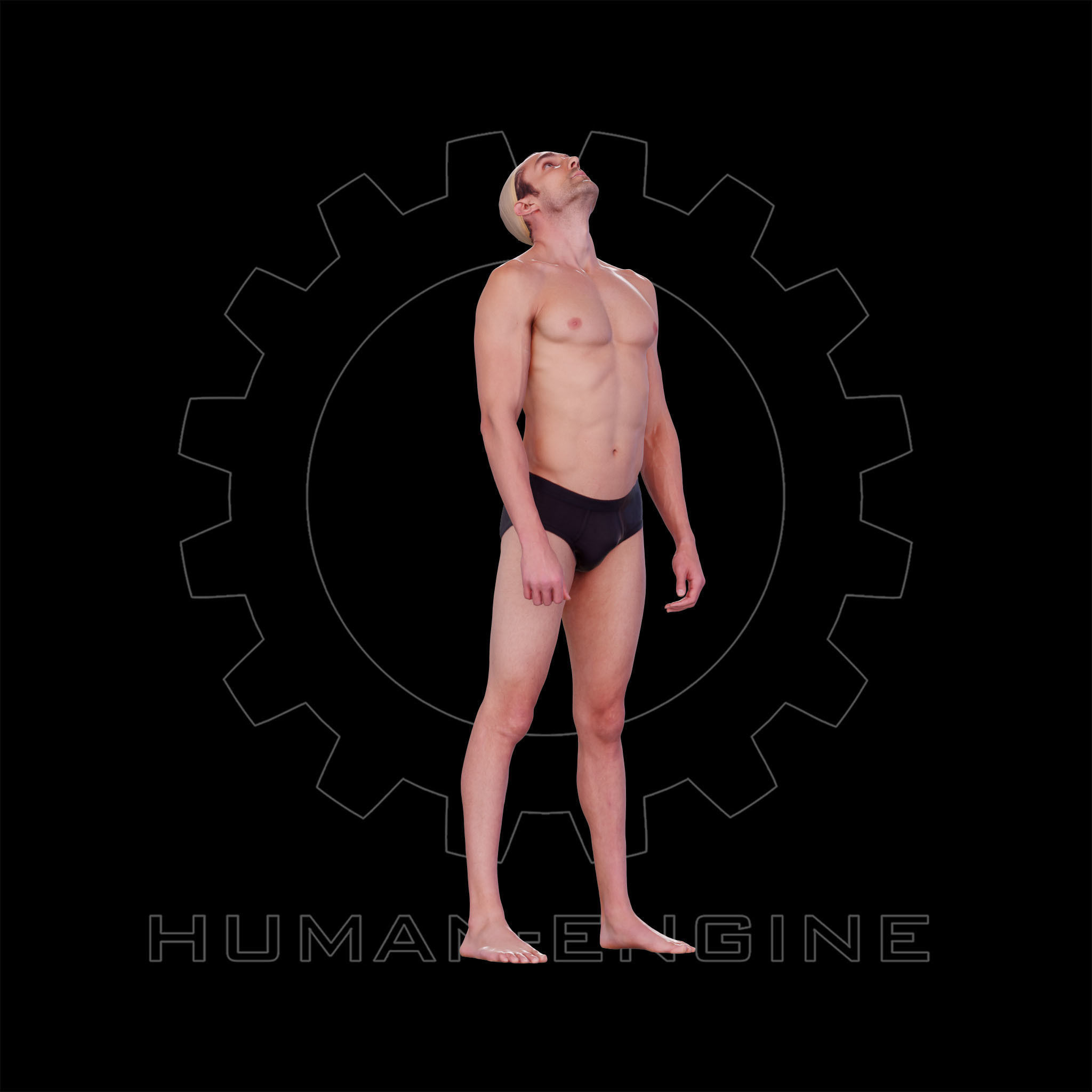 Male Scan - Dan 041 Looking up 3D model_4