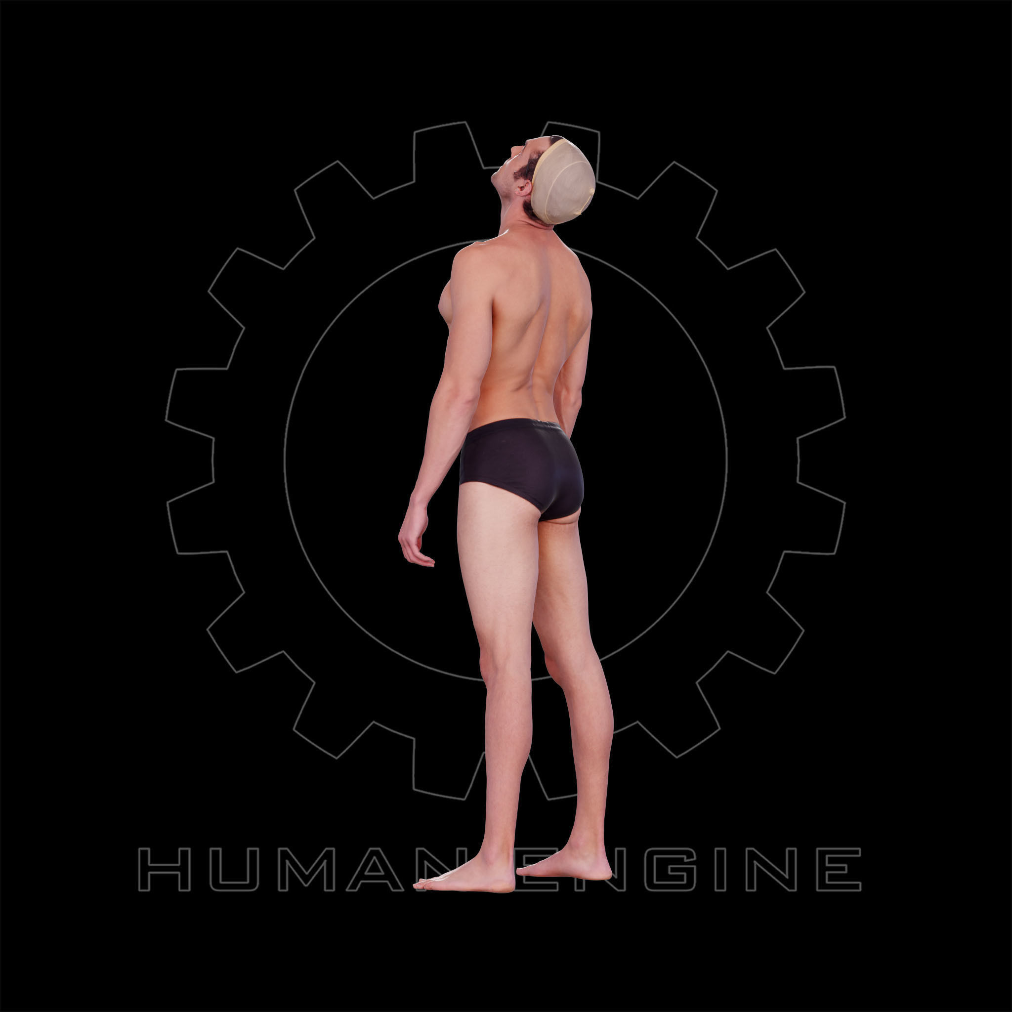 Male Scan - Dan 041 Looking up 3D model_12