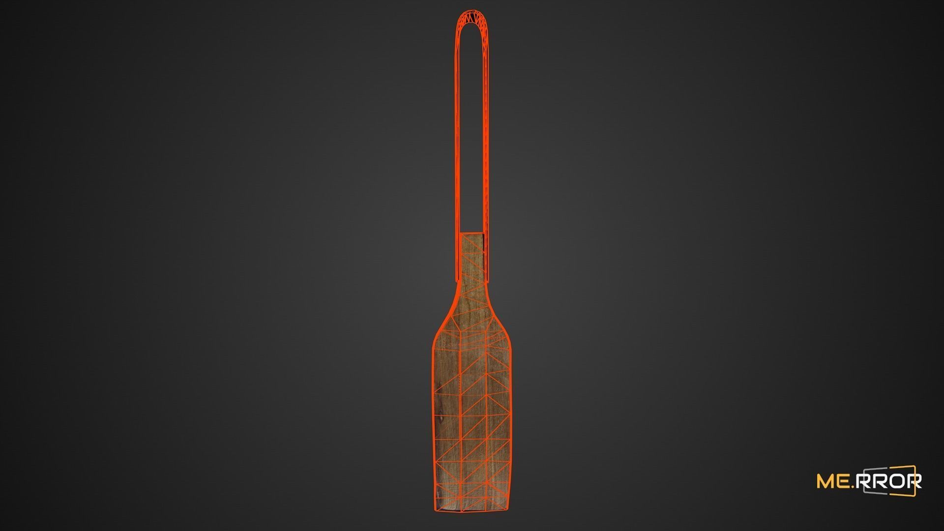 Game Ready Wood Spatula 3 Low-poly 3D model_3