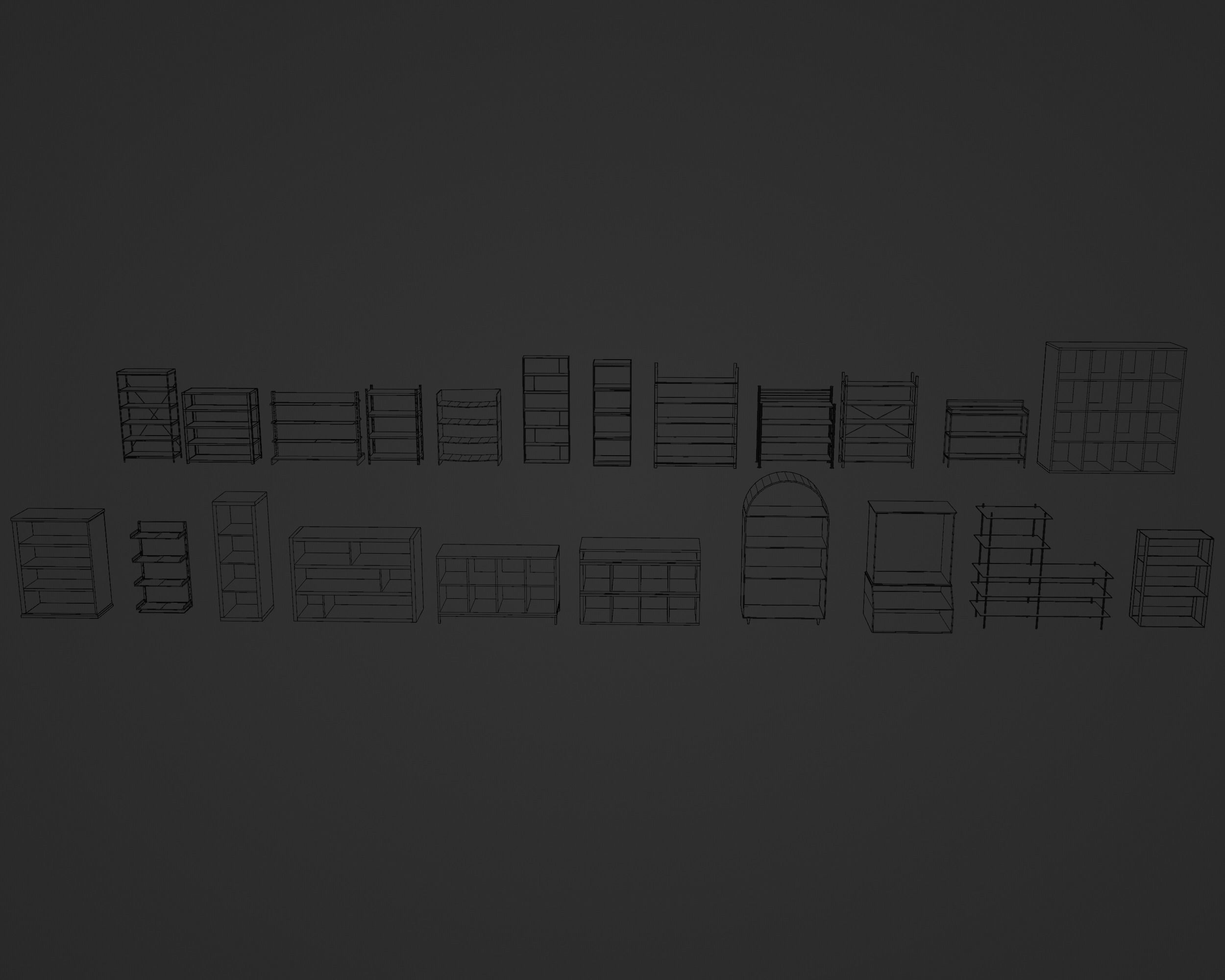 Storage Shelf Asset Pack Low-poly 3D model_2