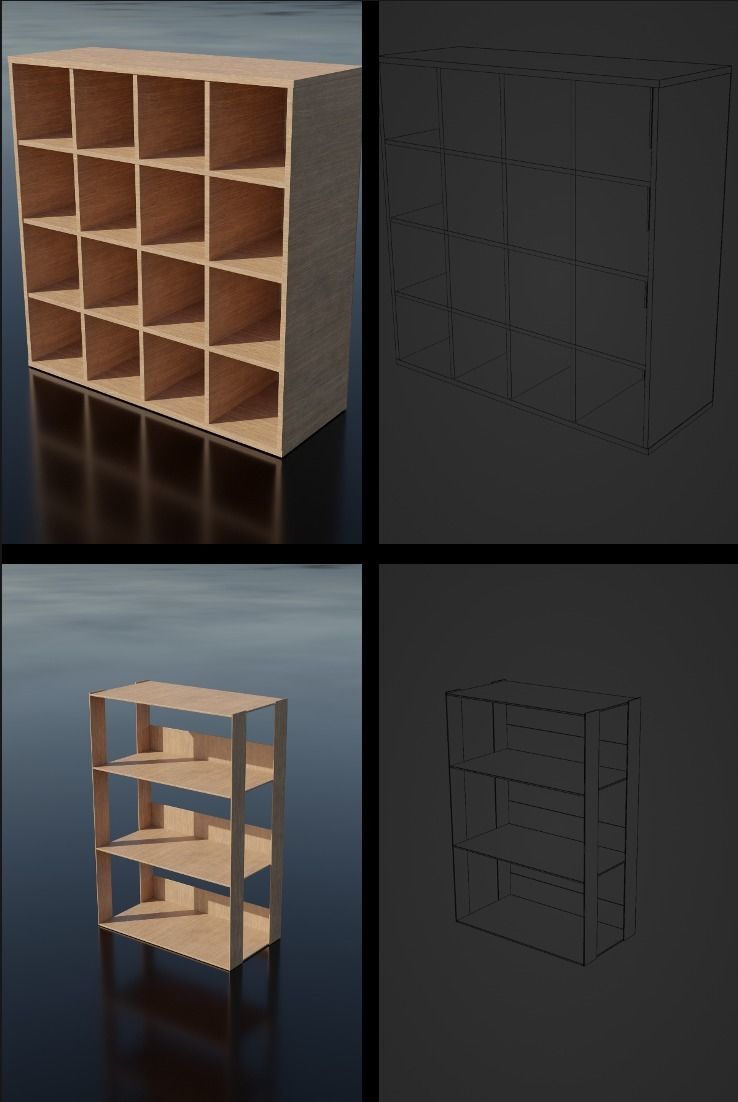 Storage Shelf Asset Pack Low-poly 3D model_11