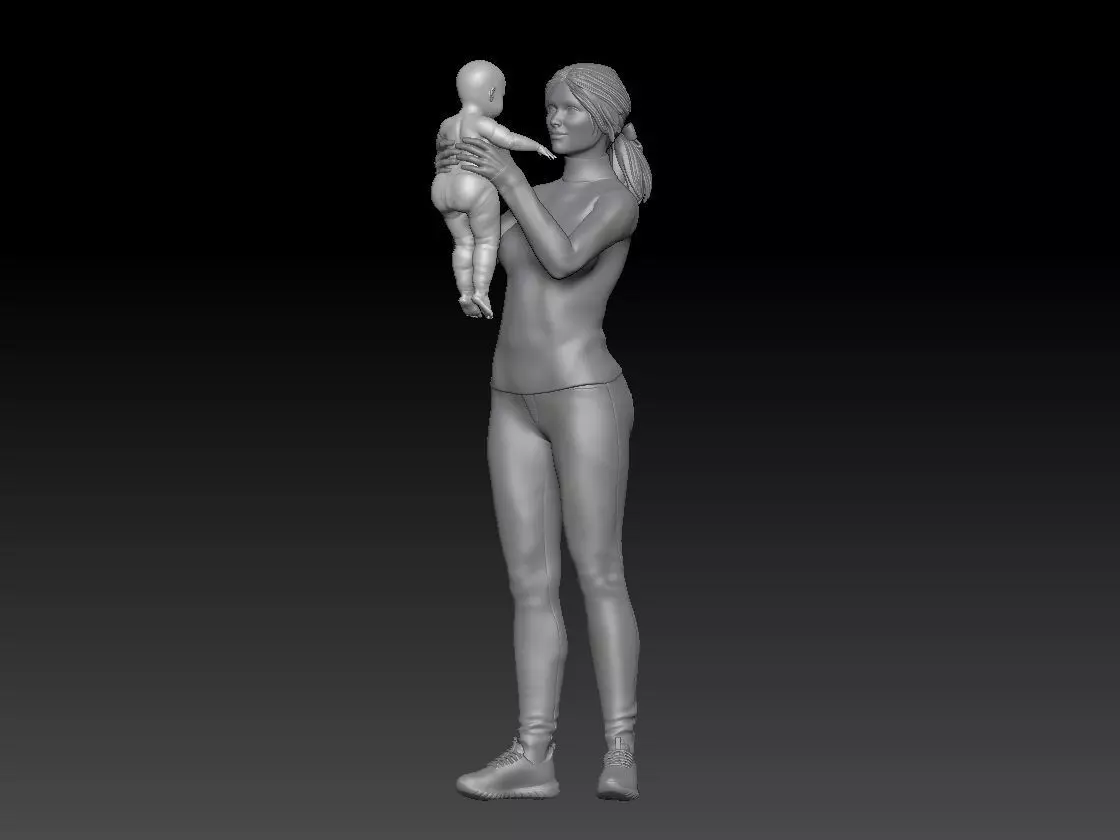 MOM AND NEWBORN 2 3D print model