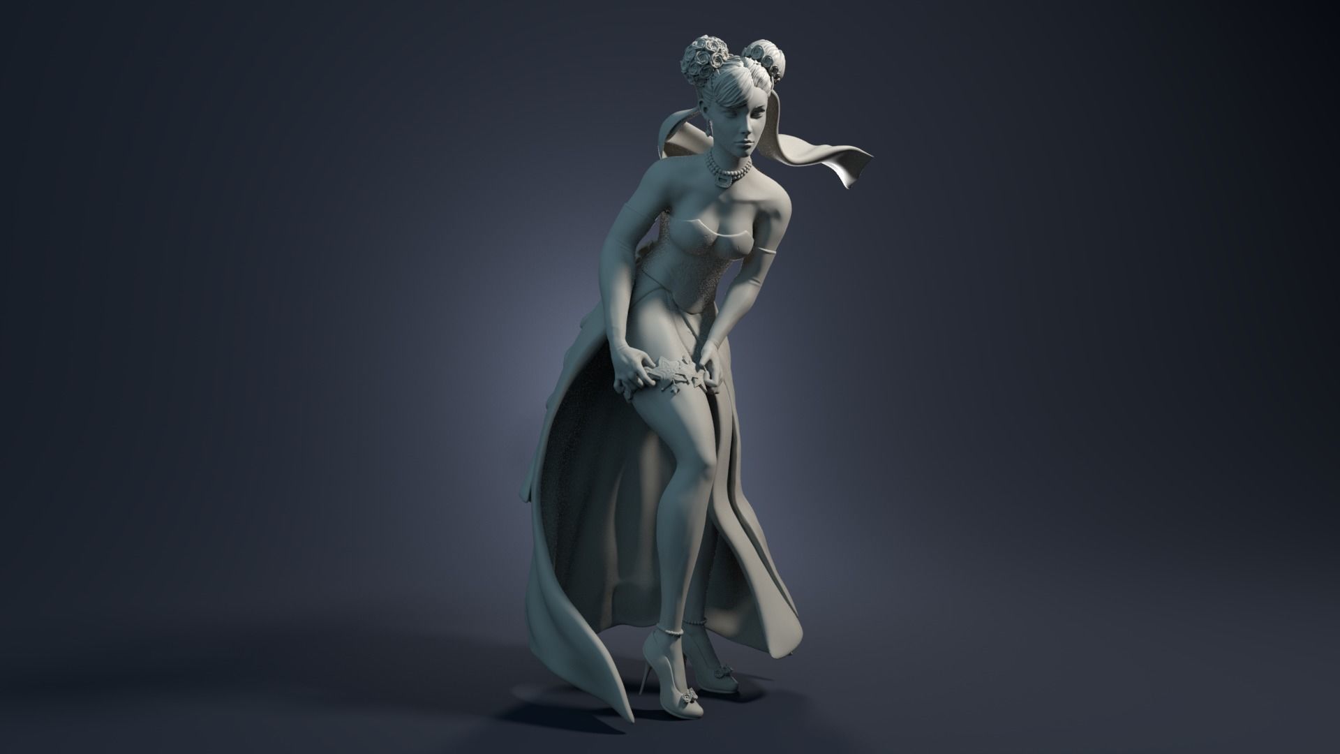 Chun Li Wedding 3D print model_1