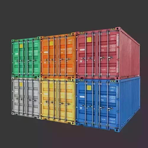 20Ft Standart Containers Low-poly 3d model