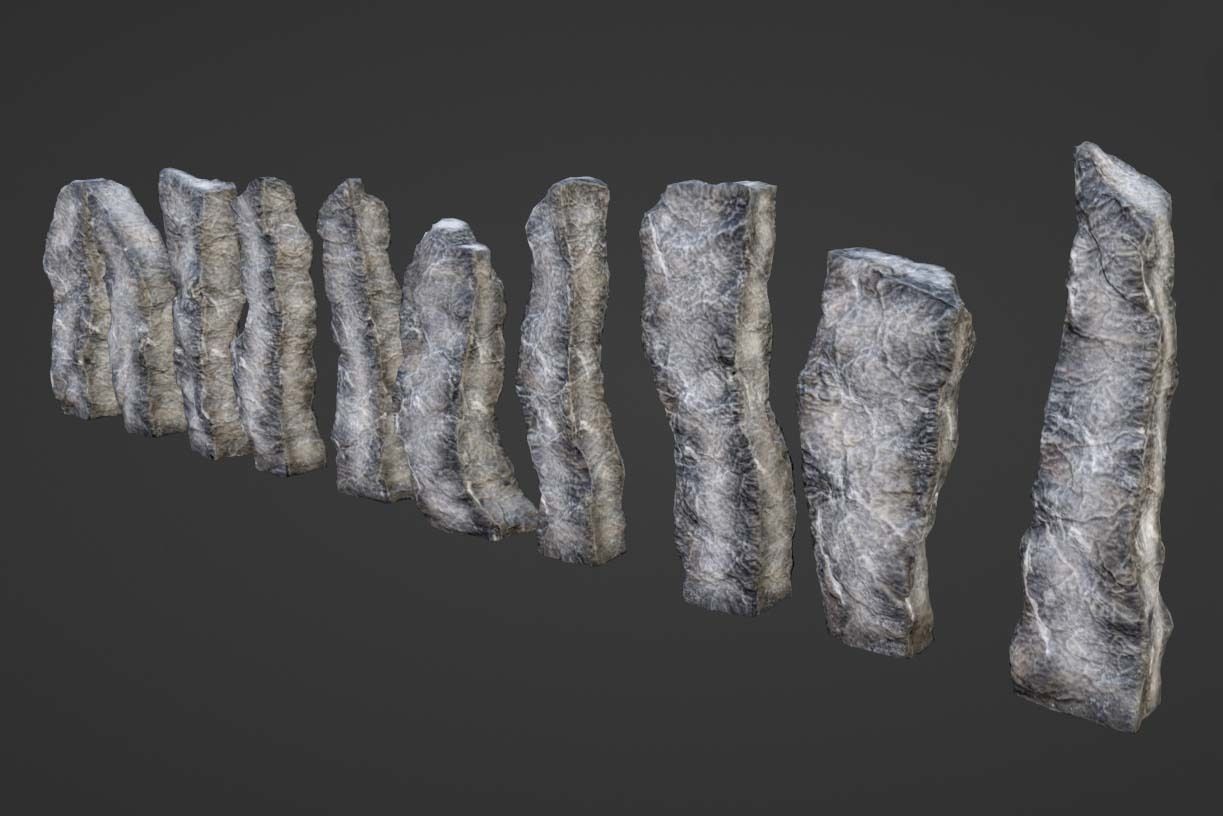 Standing Stones - 10 Low-Poly Monolith Models - Game-Ready Low-poly 3D model_11