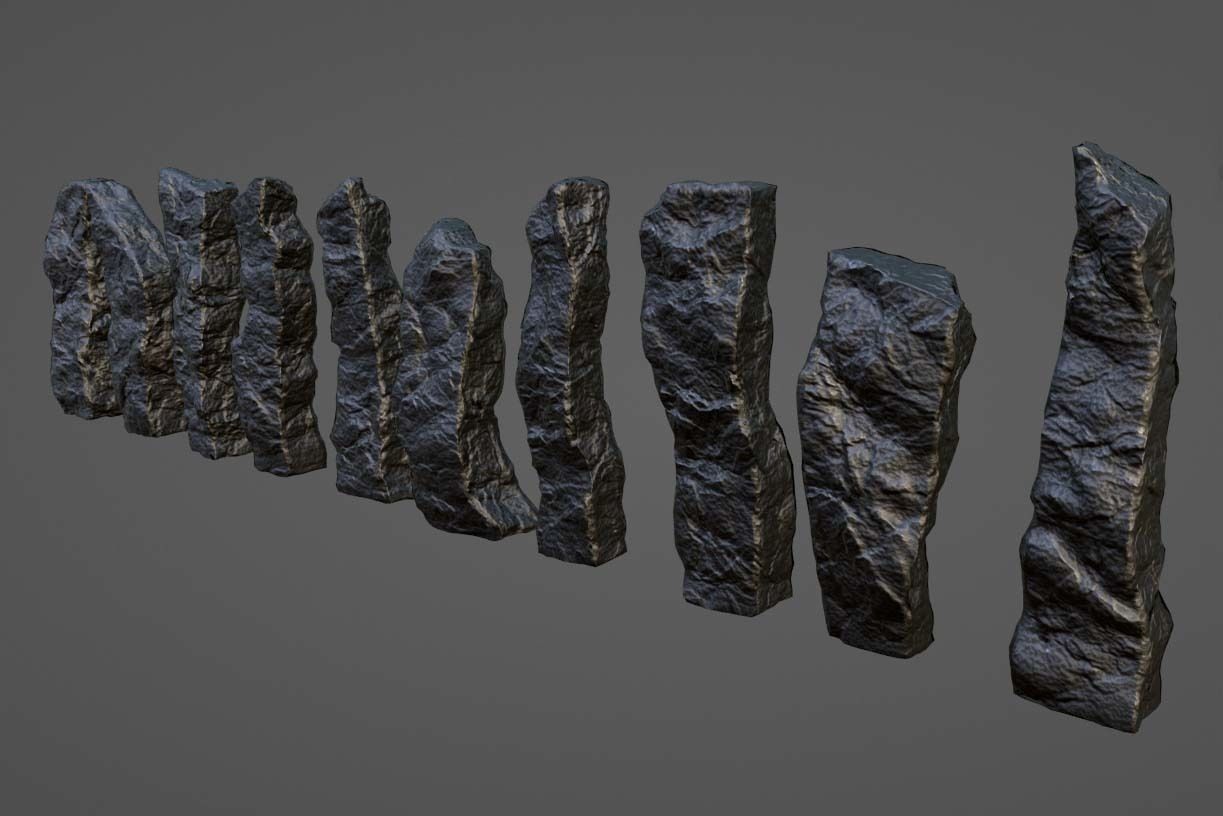 Standing Stones - 10 Low-Poly Monolith Models - Game-Ready Low-poly 3D model_12
