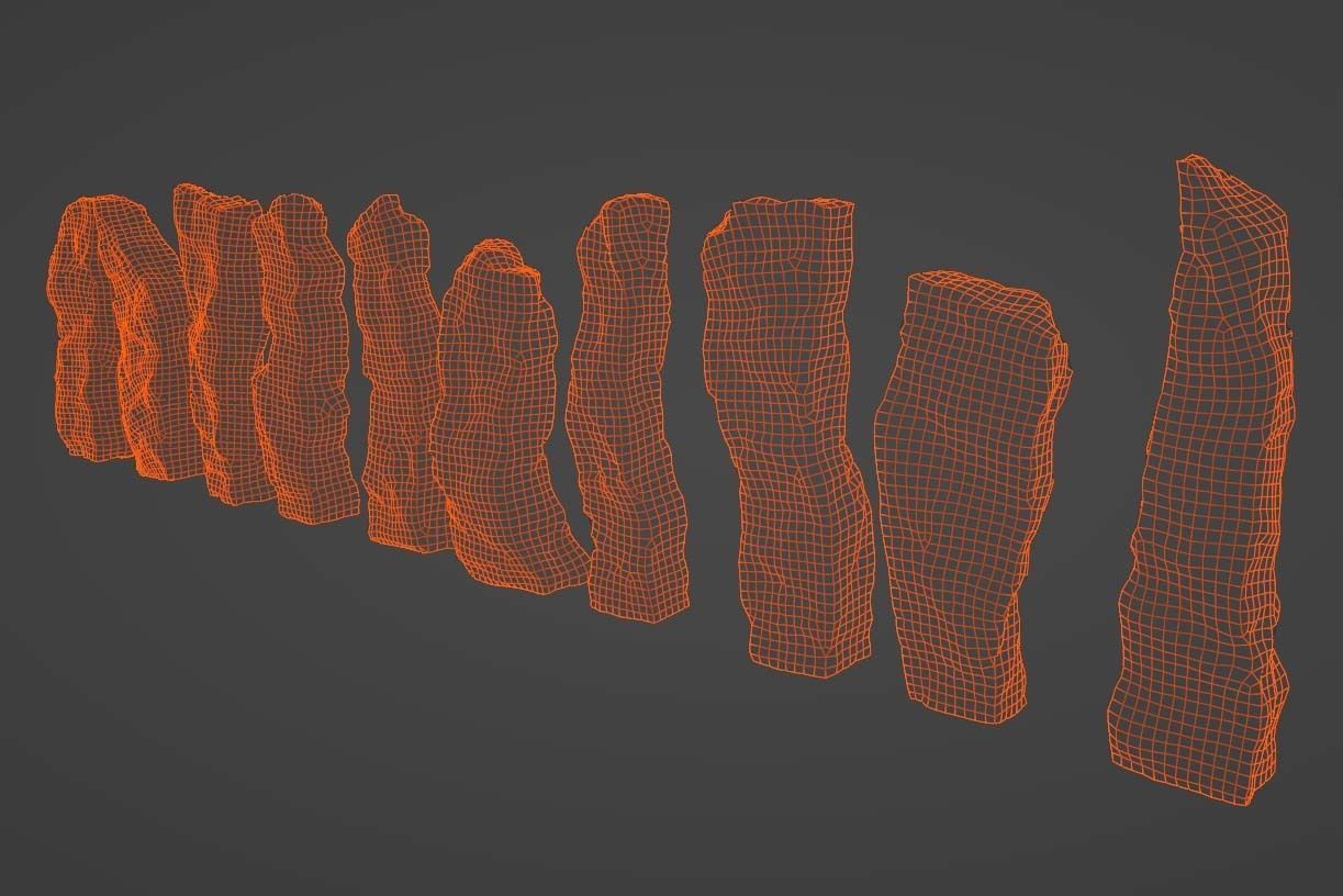 Standing Stones - 10 Low-Poly Monolith Models - Game-Ready Low-poly 3D model_14